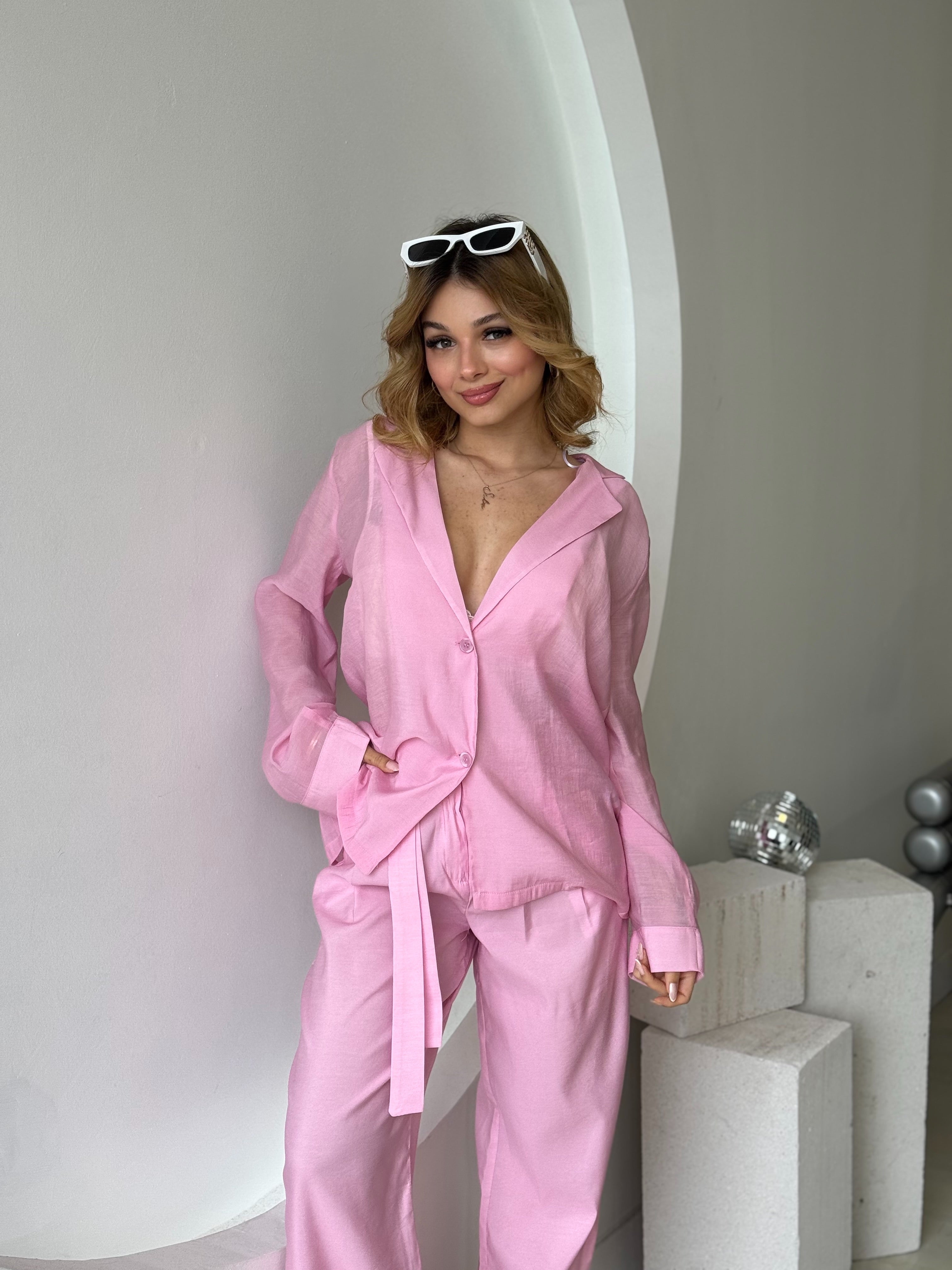 Pembe Ceket Pantolon Takım