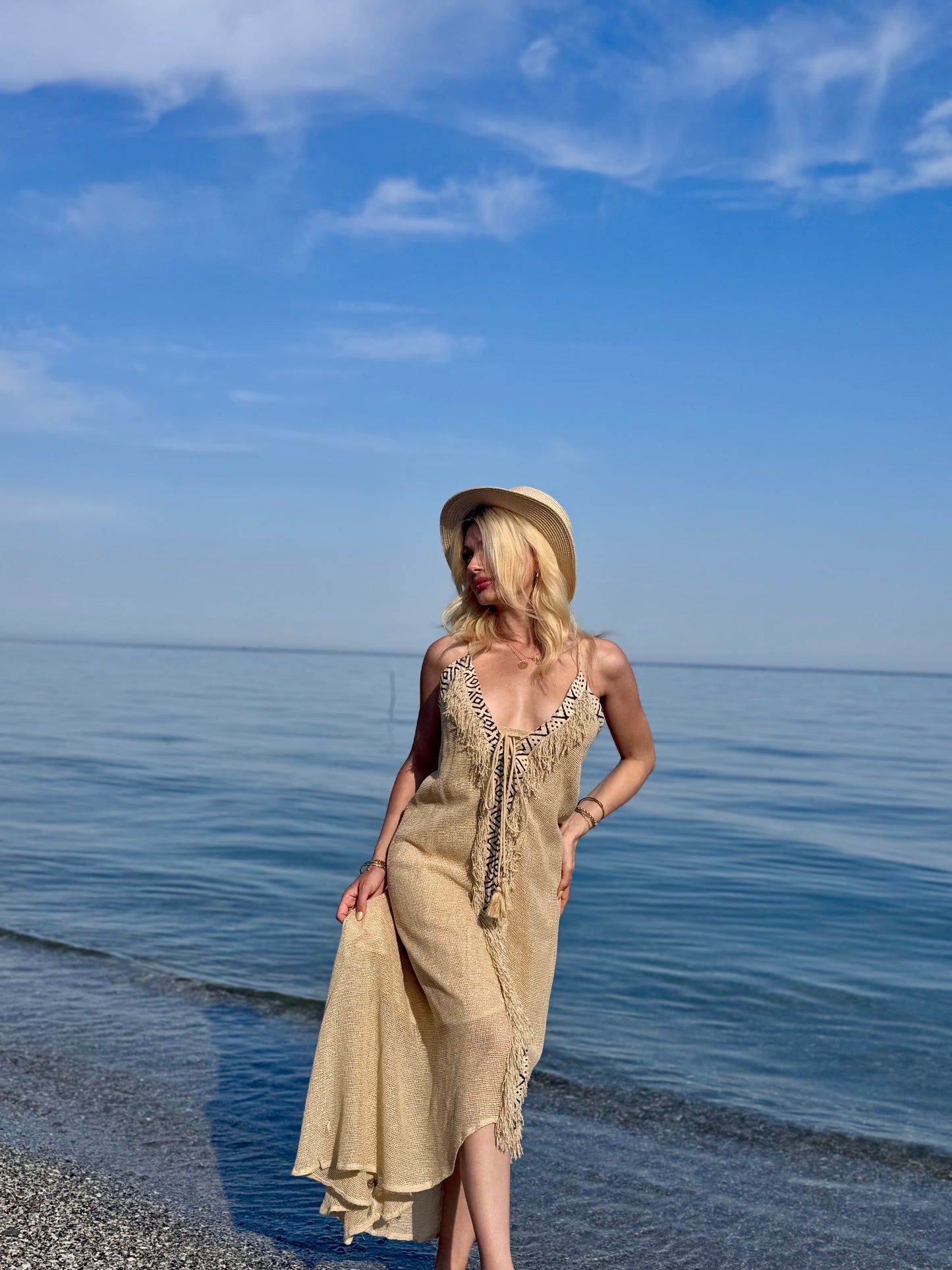 İthal Camel Elbise
