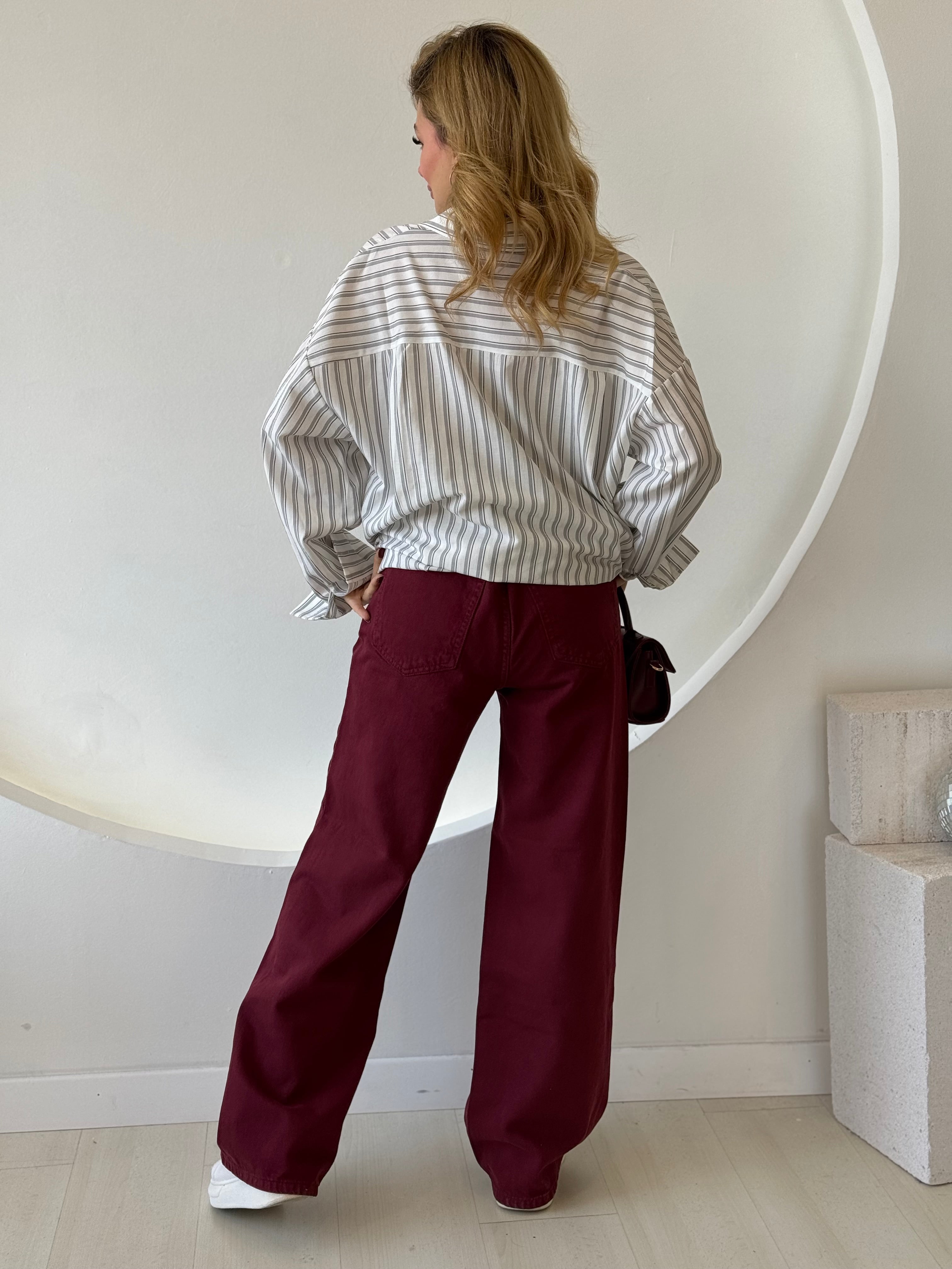 Yumuşak Dokulu Bol Paça Pantolon