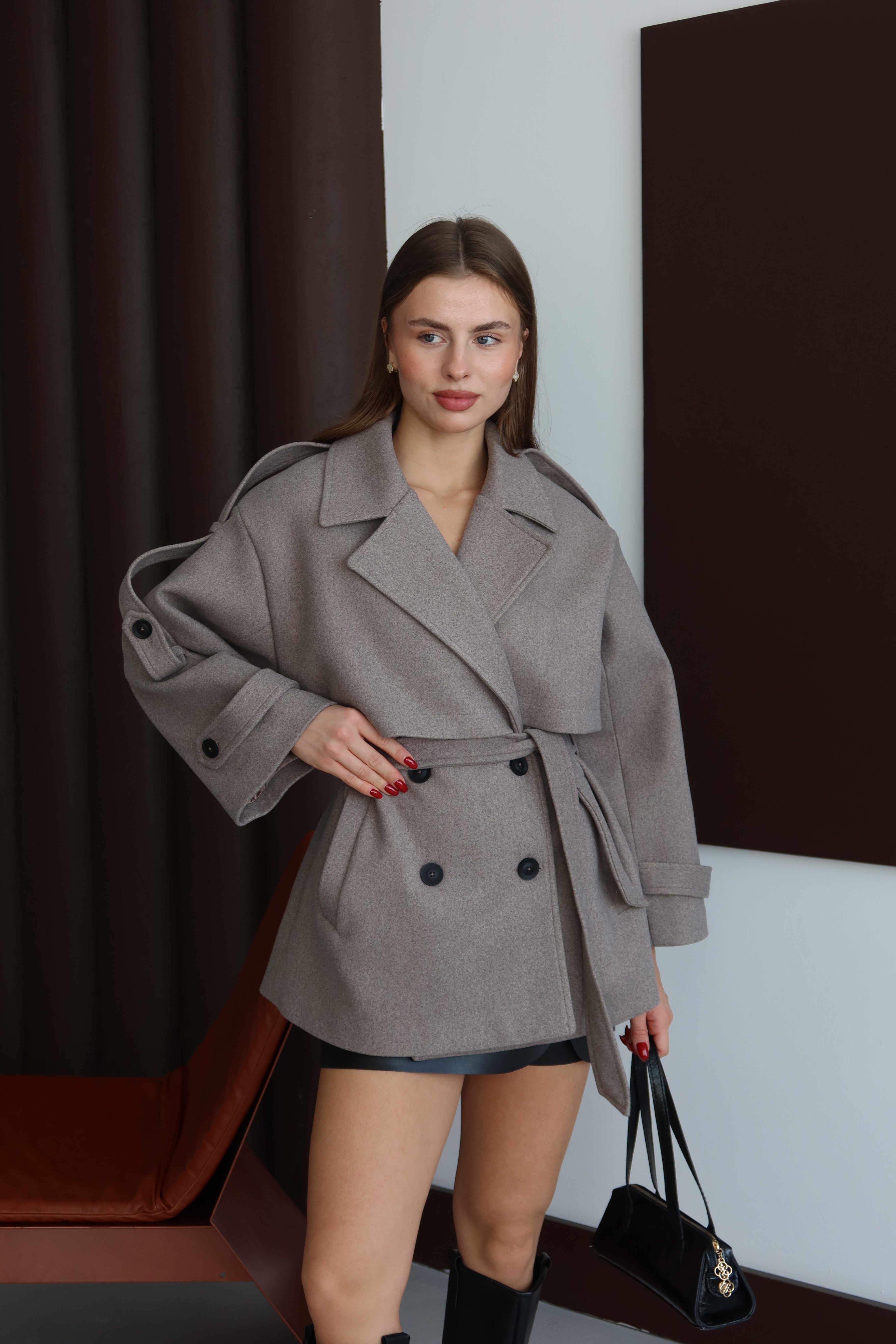 VİZON KUŞAKLI PREMİUM KAŞE KABAN