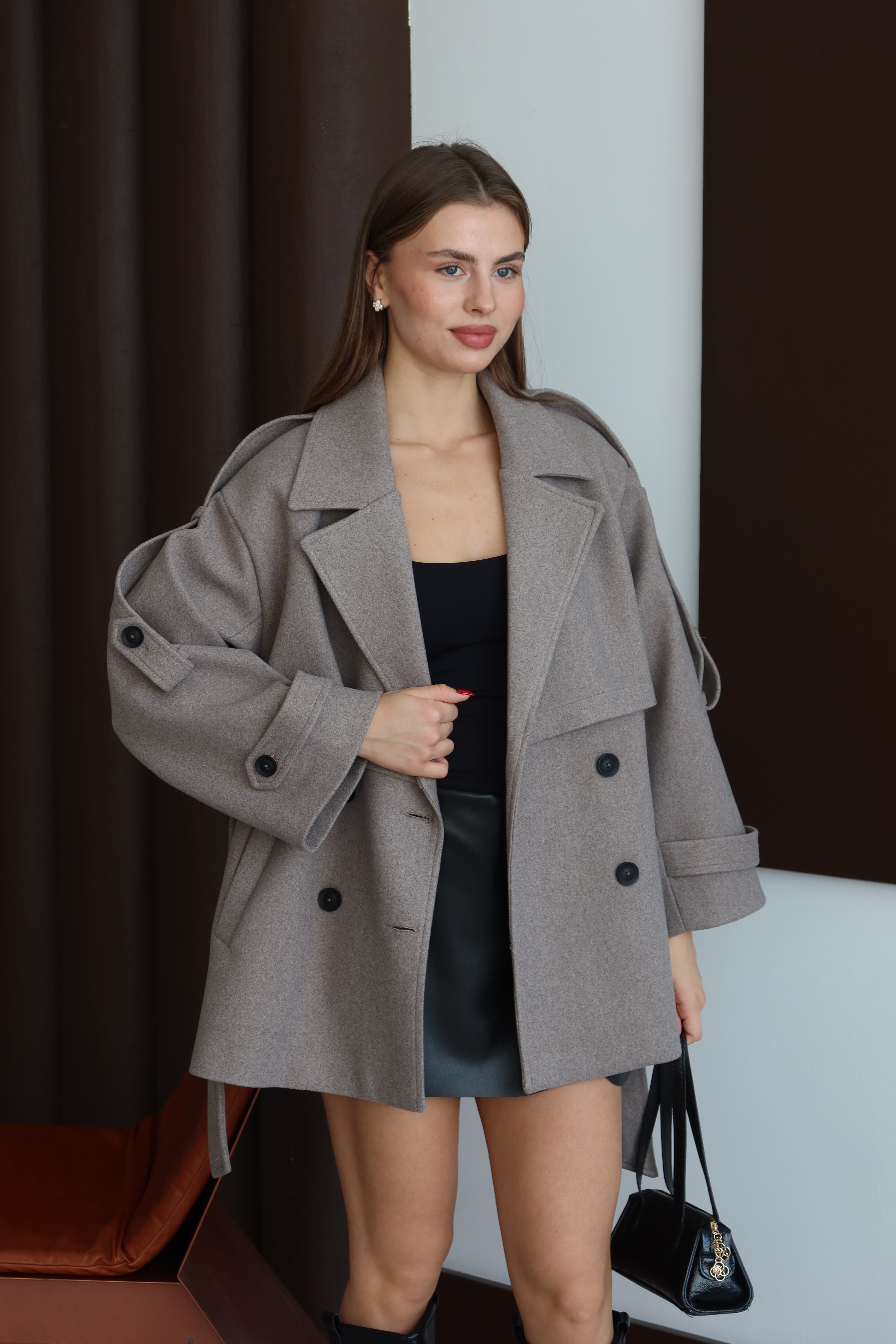 VİZON KUŞAKLI PREMİUM KAŞE KABAN