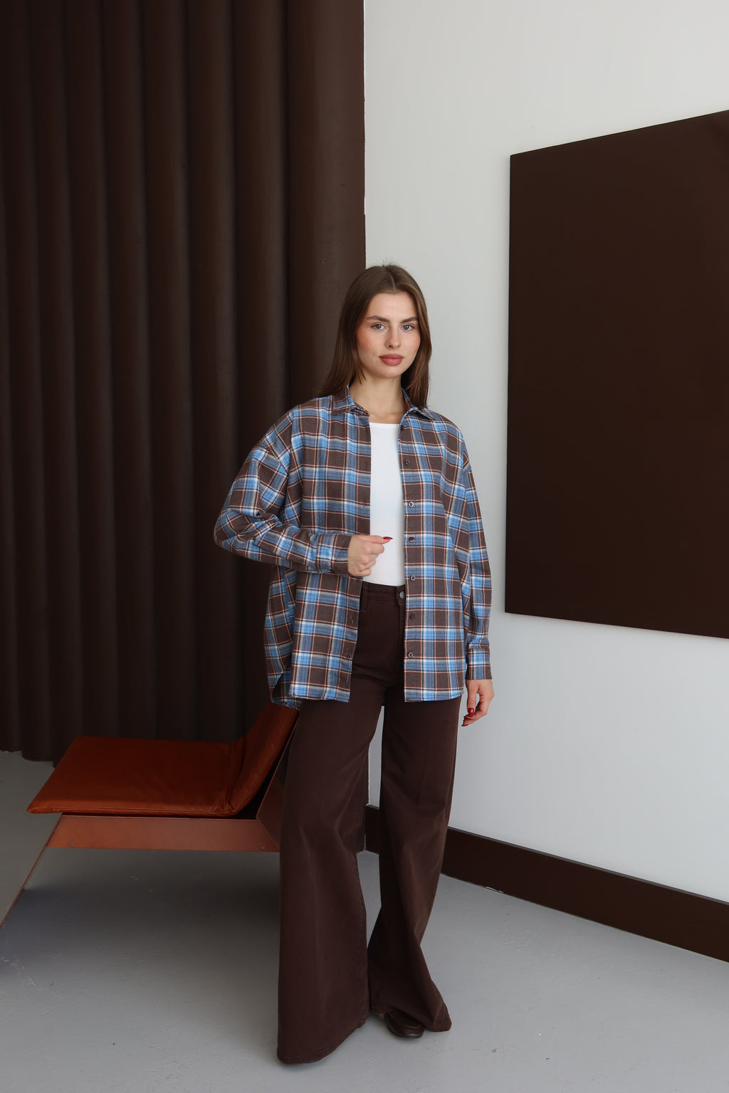 Mavi Ekoseli Oduncu Gömlek