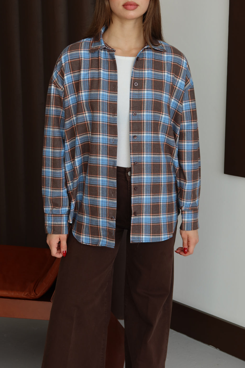 Mavi Ekoseli Oduncu Gömlek