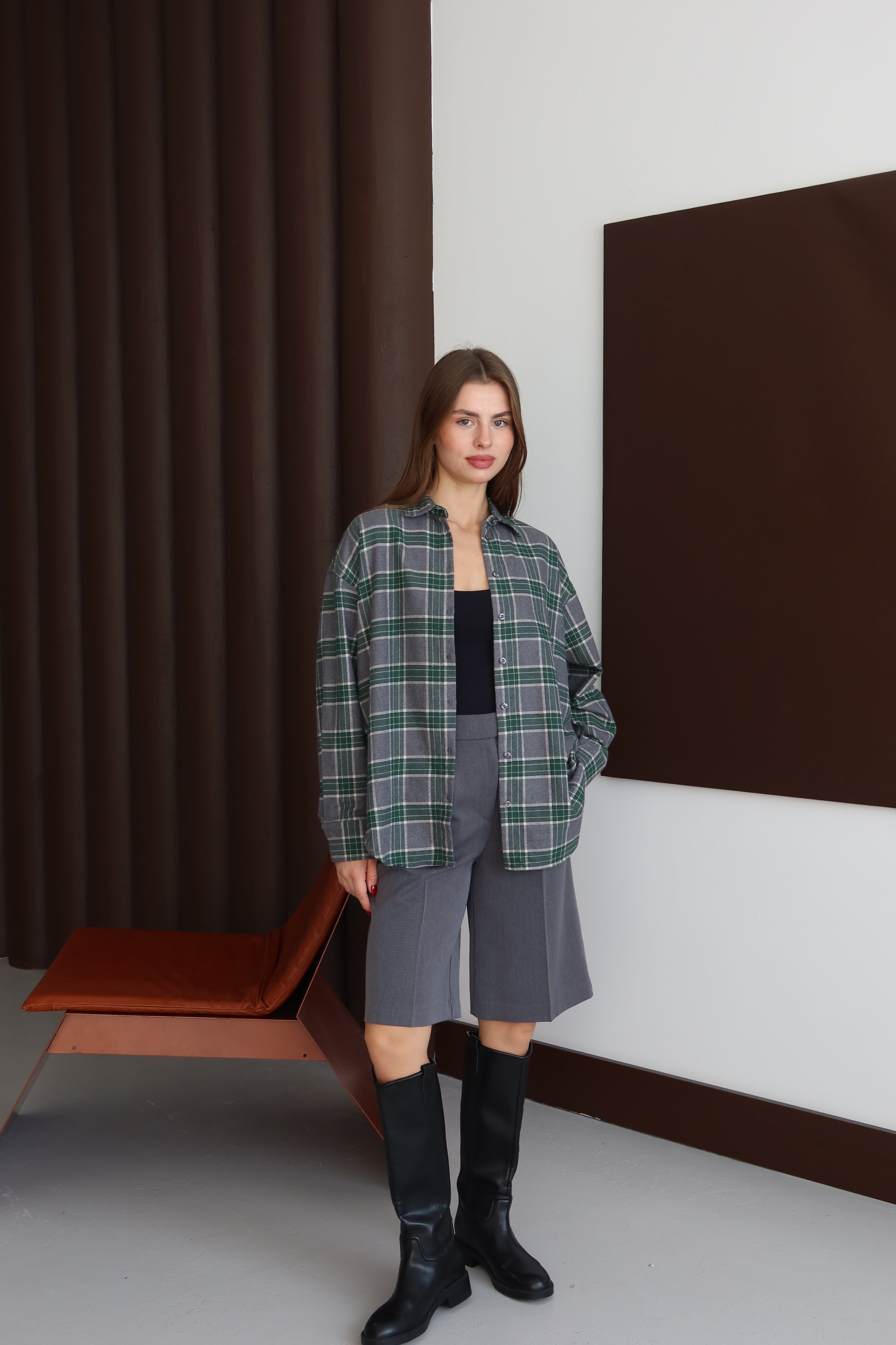 Yeşil Ekoseli Oduncu Gömlek