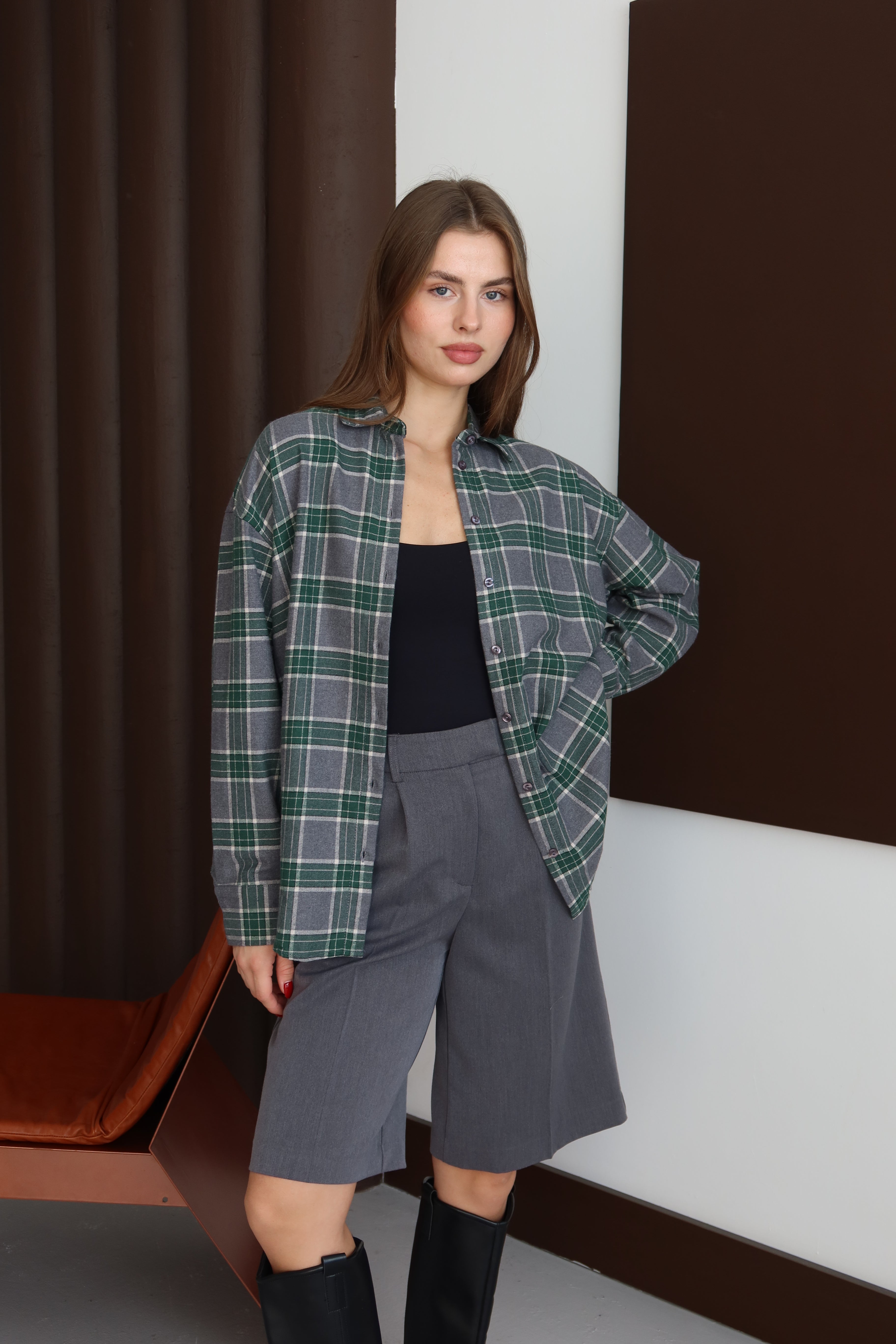 Yeşil Ekoseli Oduncu Gömlek