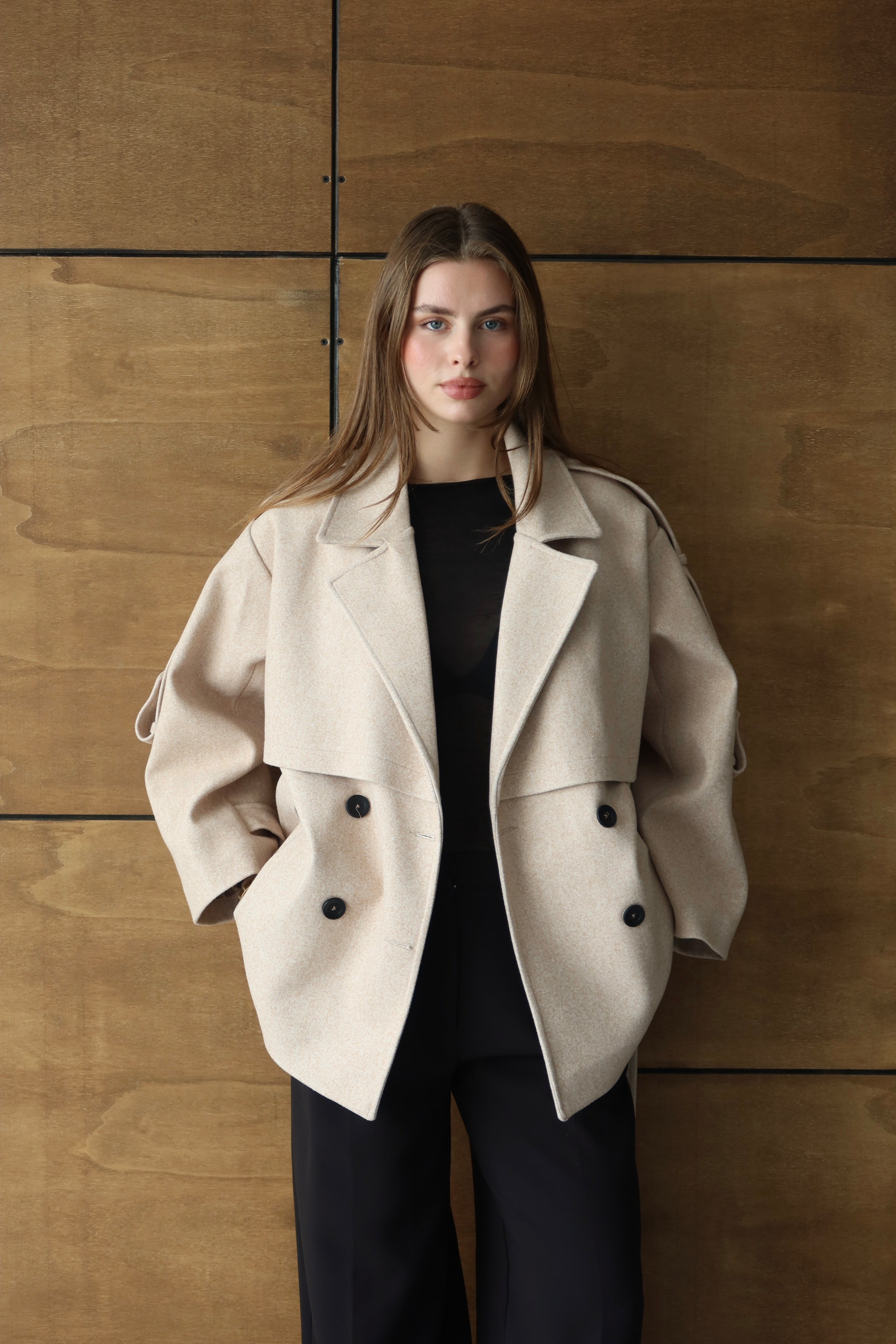 BEJ KUŞAKLI PREMİUM KAŞE KABAN