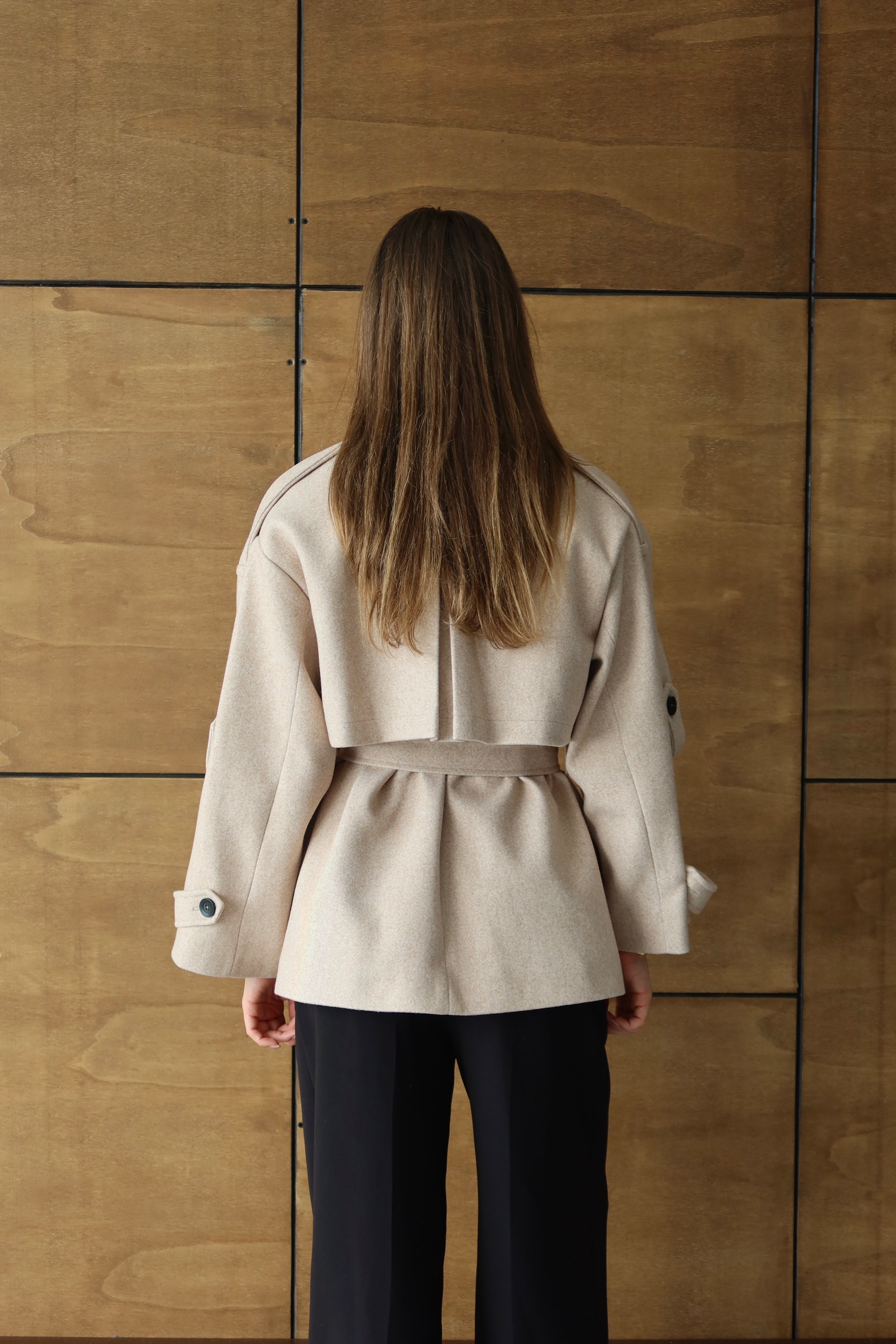 BEJ KUŞAKLI PREMİUM KAŞE KABAN