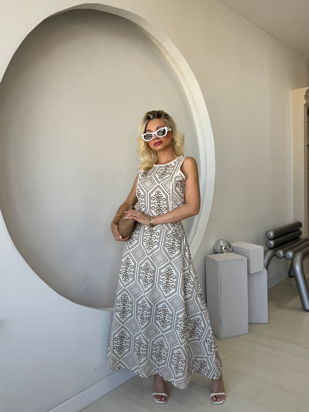 Etnik Desen Etek Bluz Takım