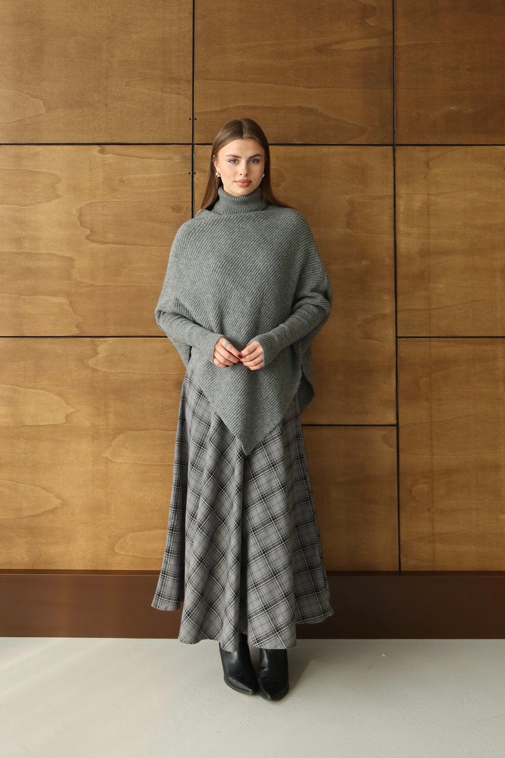 GRİ ASİMETRİK KESİM BALIKÇI KAZAK