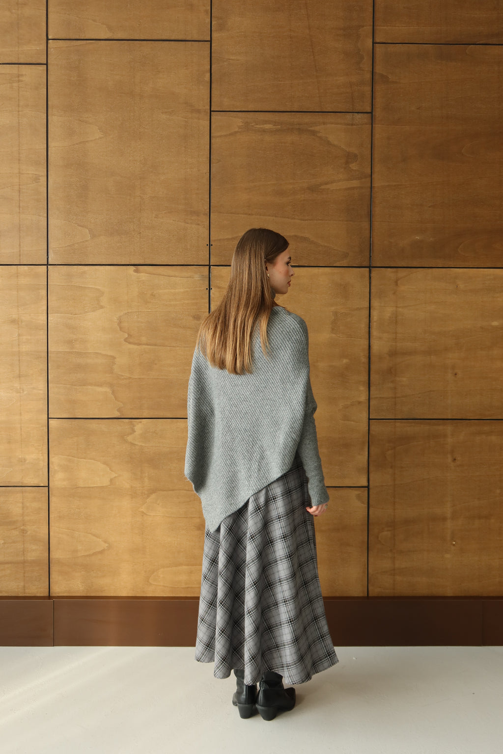 GRİ ASİMETRİK KESİM BALIKÇI KAZAK