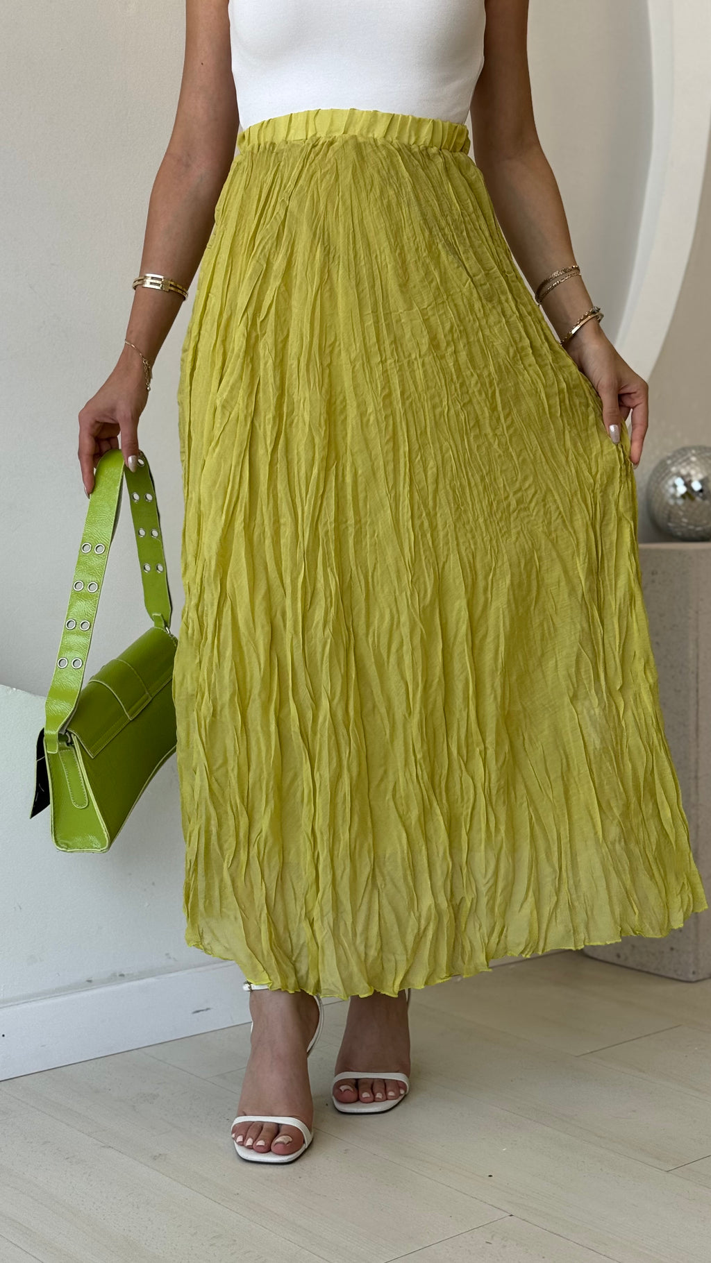 Yeşil Kraşlı Uzun Etek