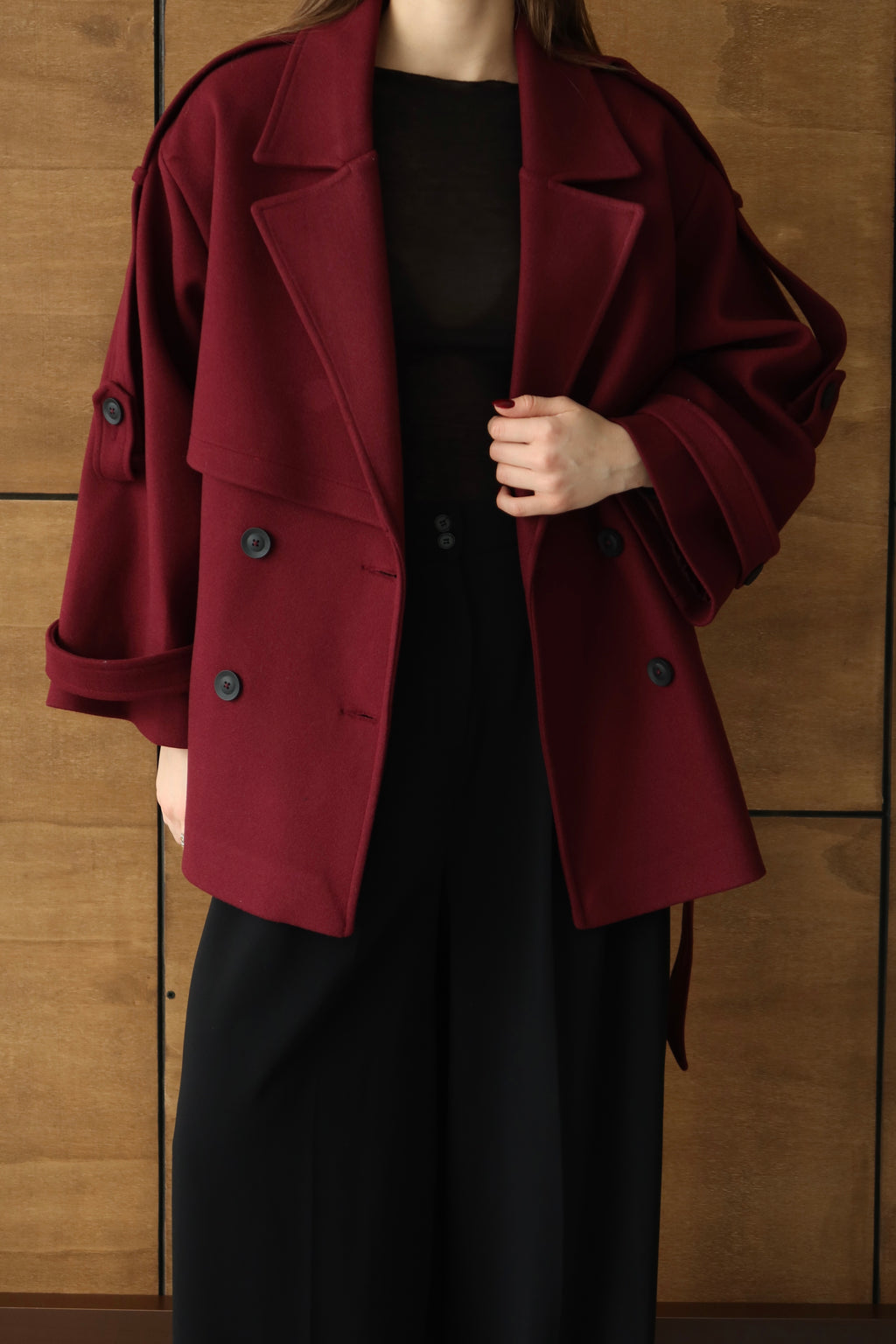 BORDO KUŞAKLI PREMIUM KAŞE KABAN