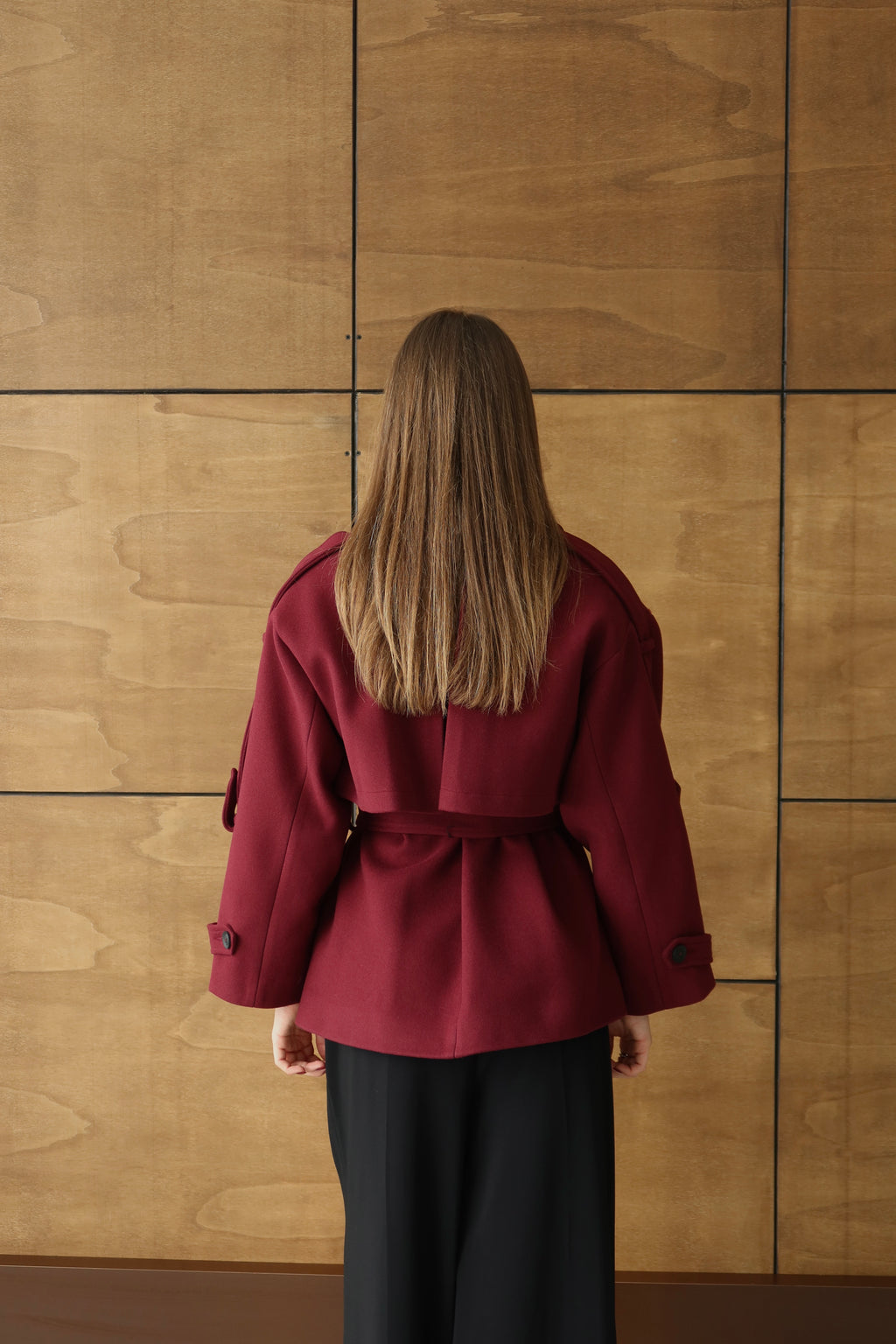 BORDO KUŞAKLI PREMIUM KAŞE KABAN