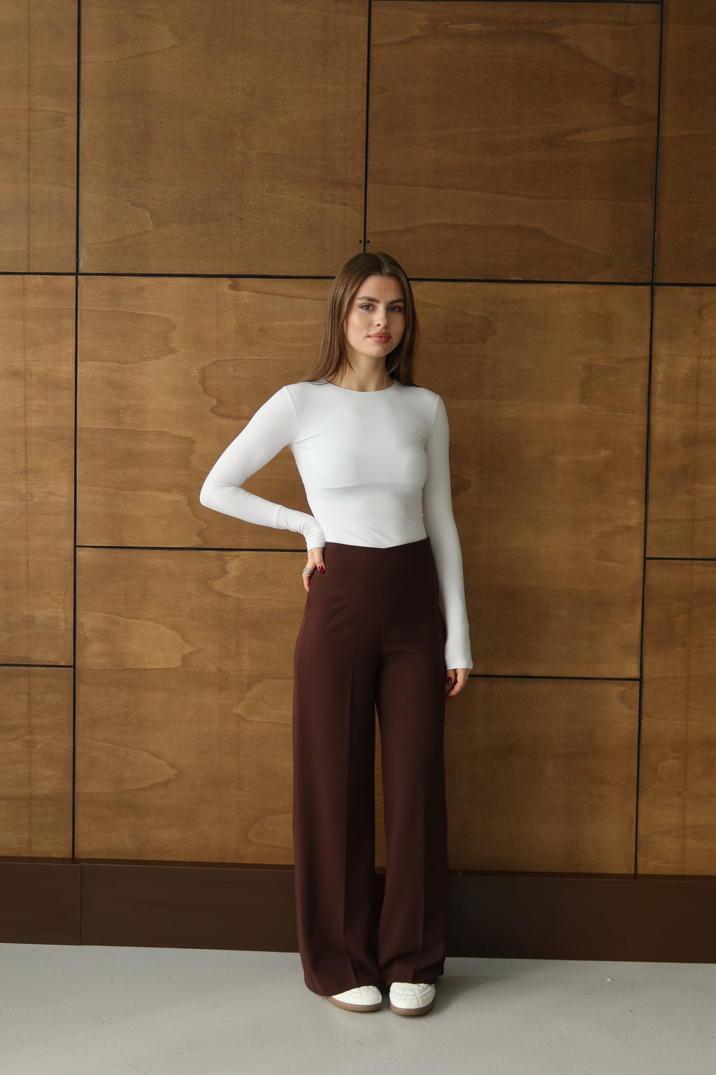 KAHVERENGİ YÜKSEK BEL PALAZZO PANTOLON