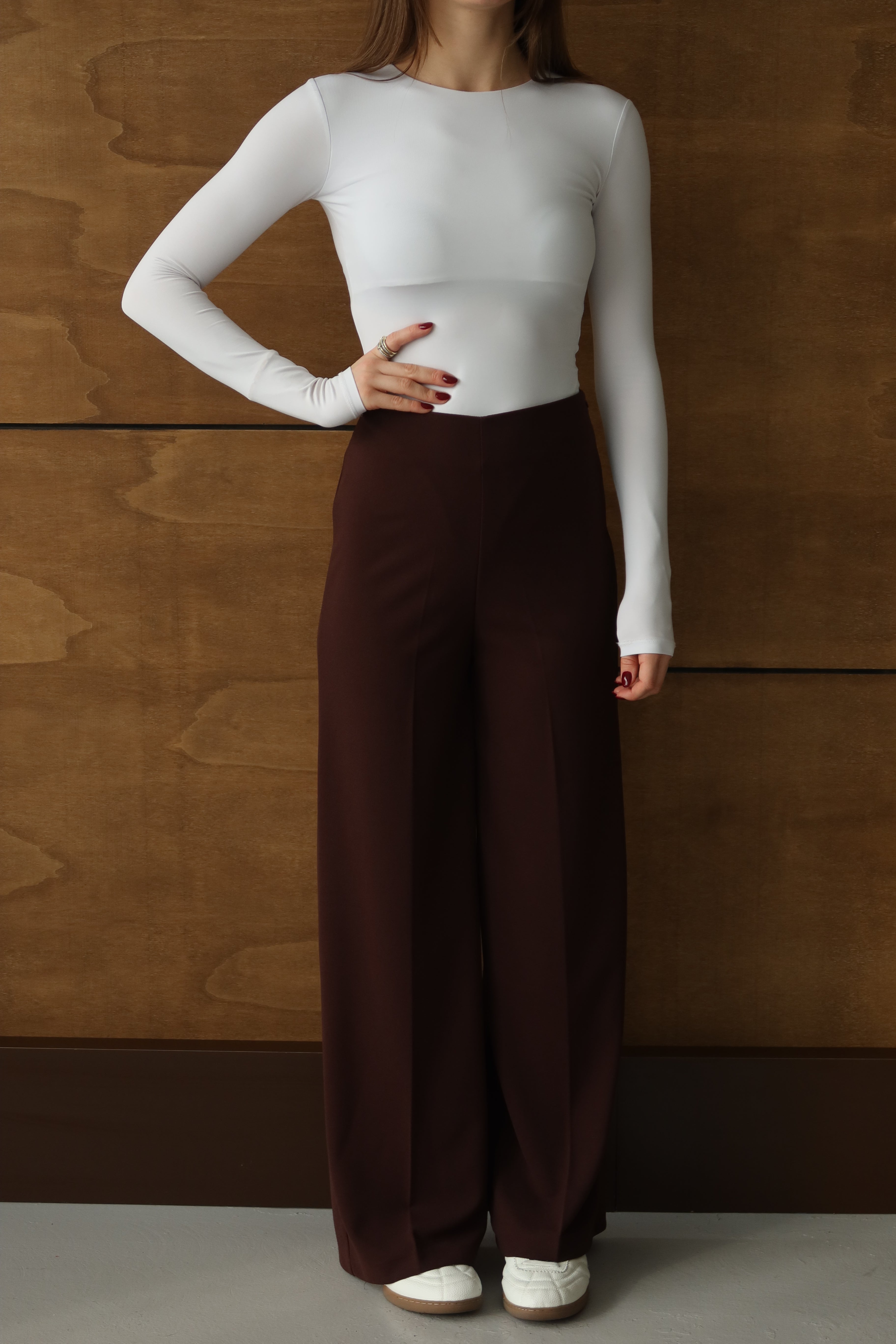 KAHVERENGİ YÜKSEK BEL PALAZZO PANTOLON