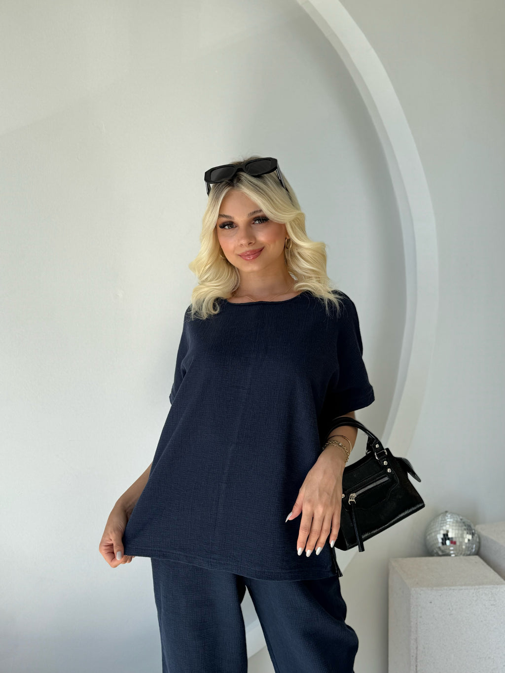 Lacivert Ham Keten İkili Takım