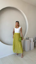 Yeşil Kraşlı Uzun Etek