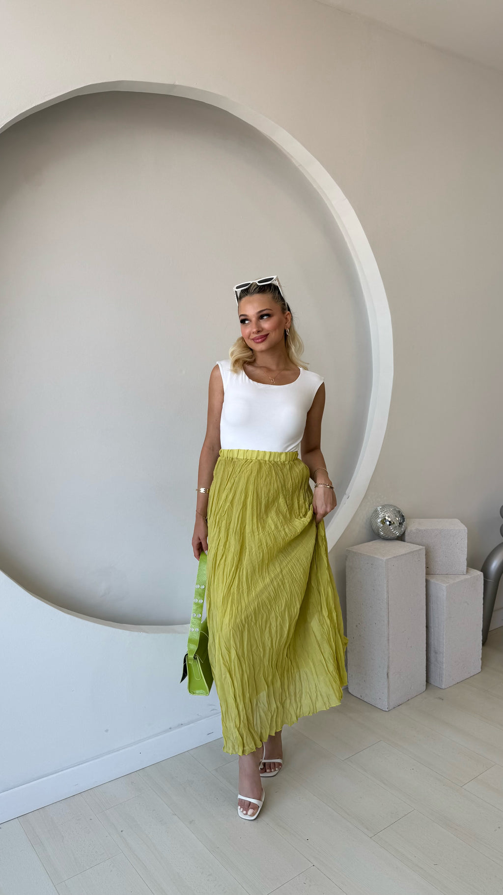 Yeşil Kraşlı Uzun Etek
