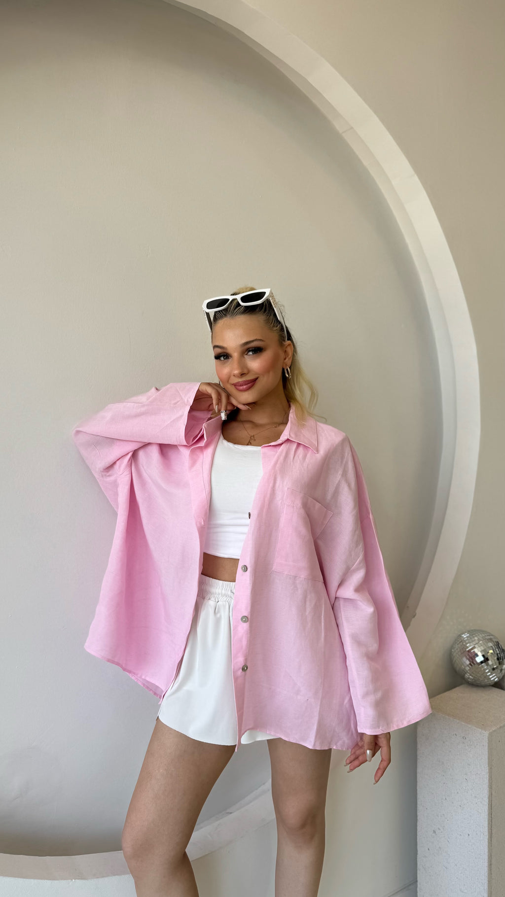 Pembe Tek Cepli Salaş gömlek