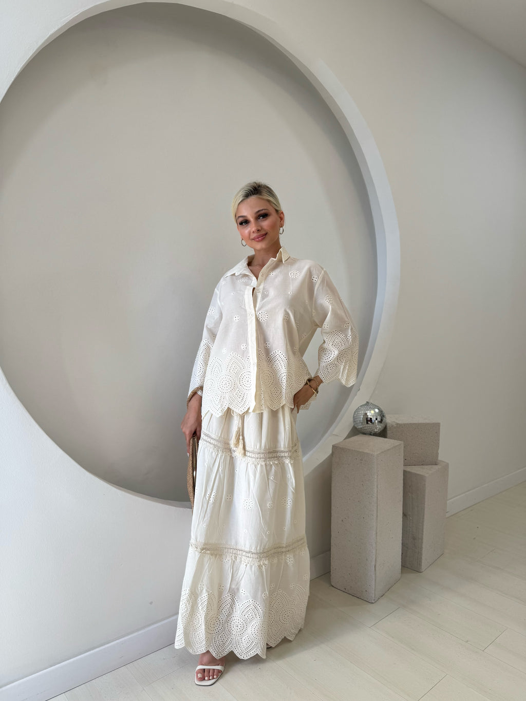 Ekru Gömlek Etek Fisto Takım