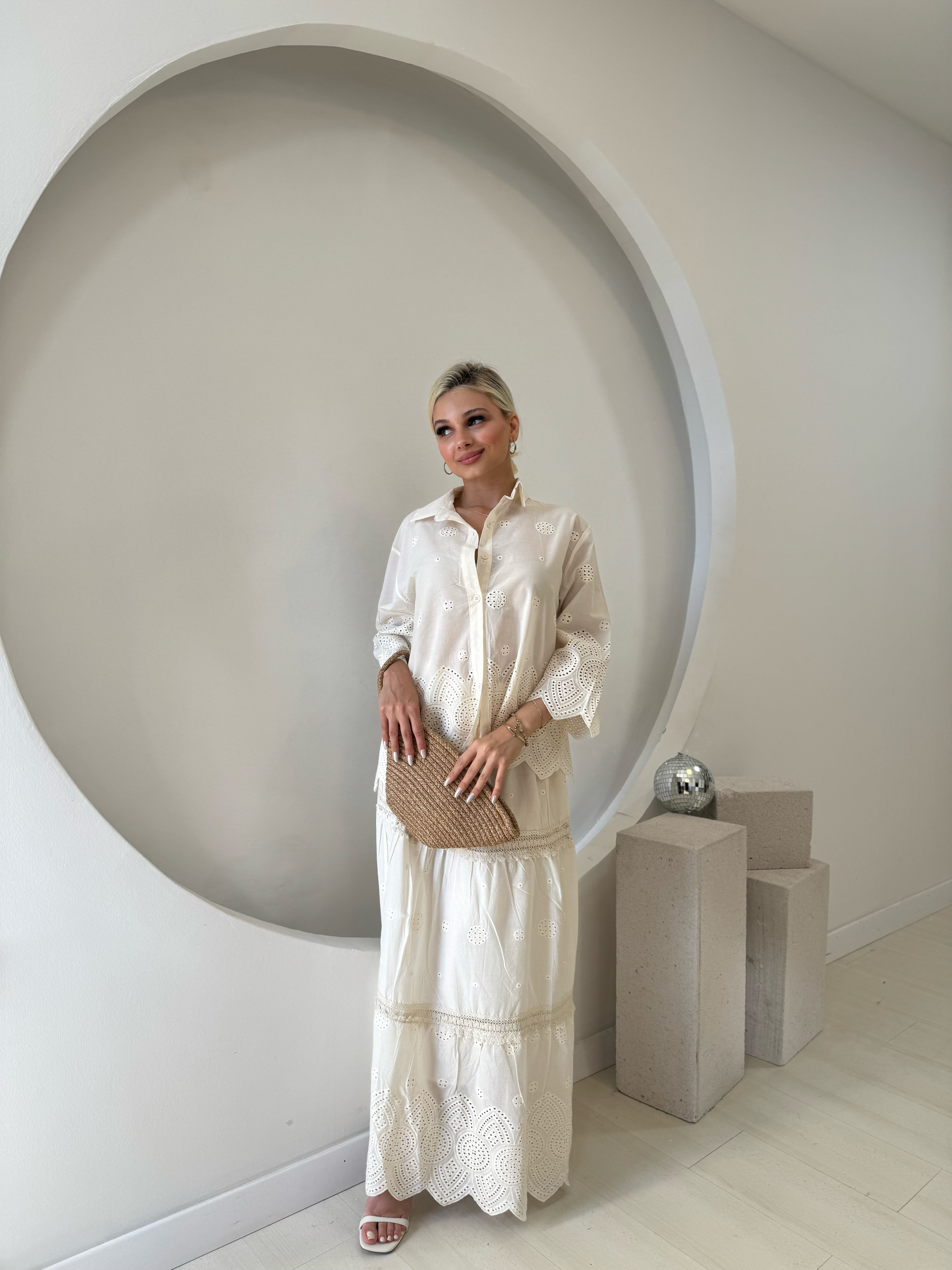 Ekru Gömlek Etek Fisto Takım