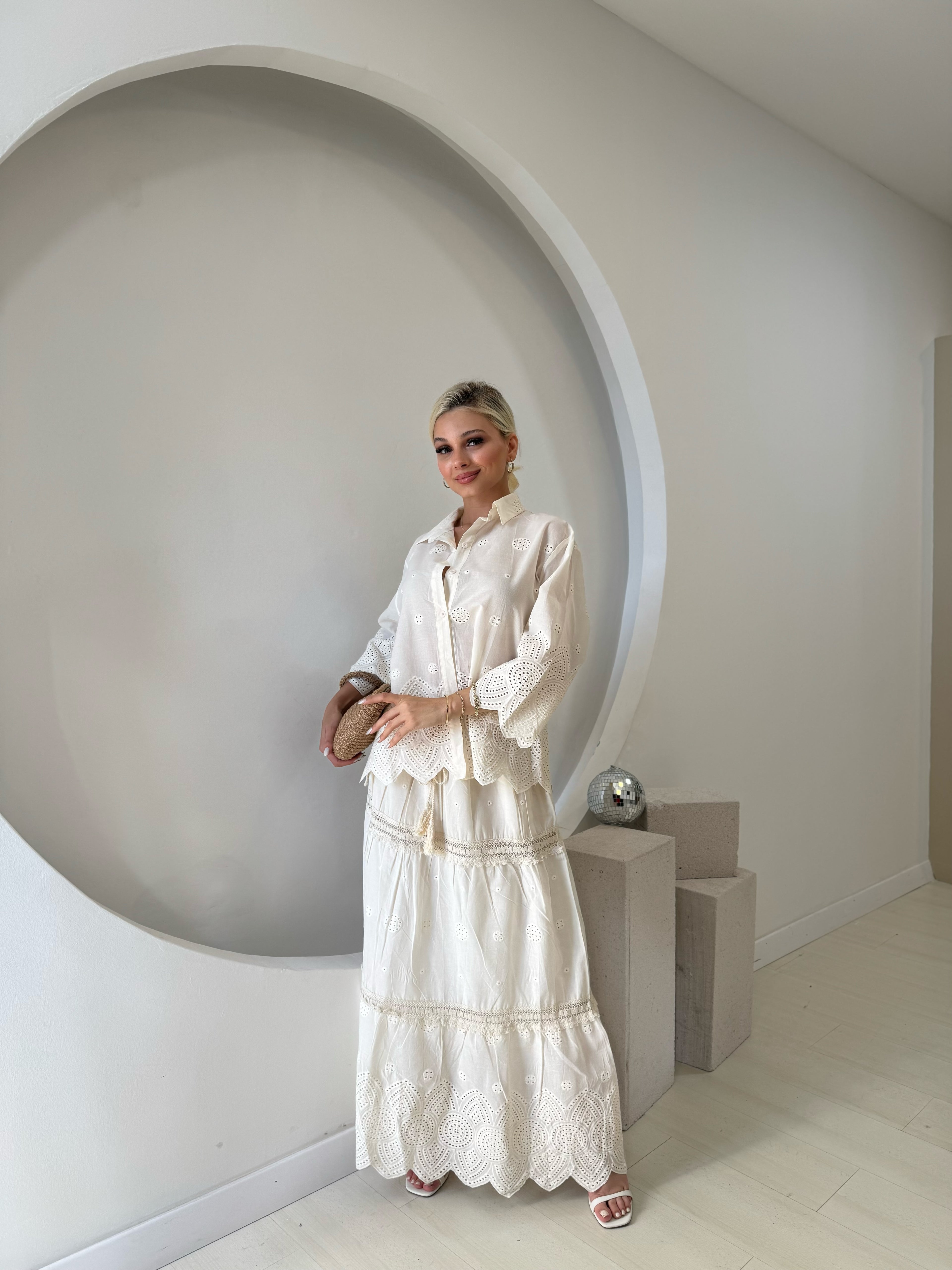 Ekru Gömlek Etek Fisto Takım