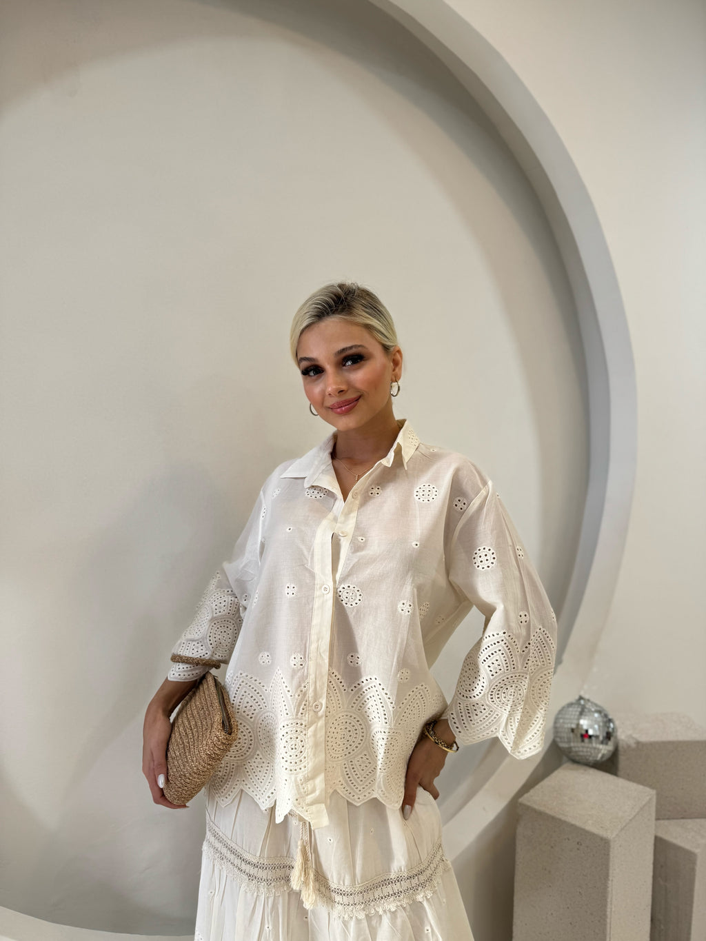 Ekru Gömlek Etek Fisto Takım