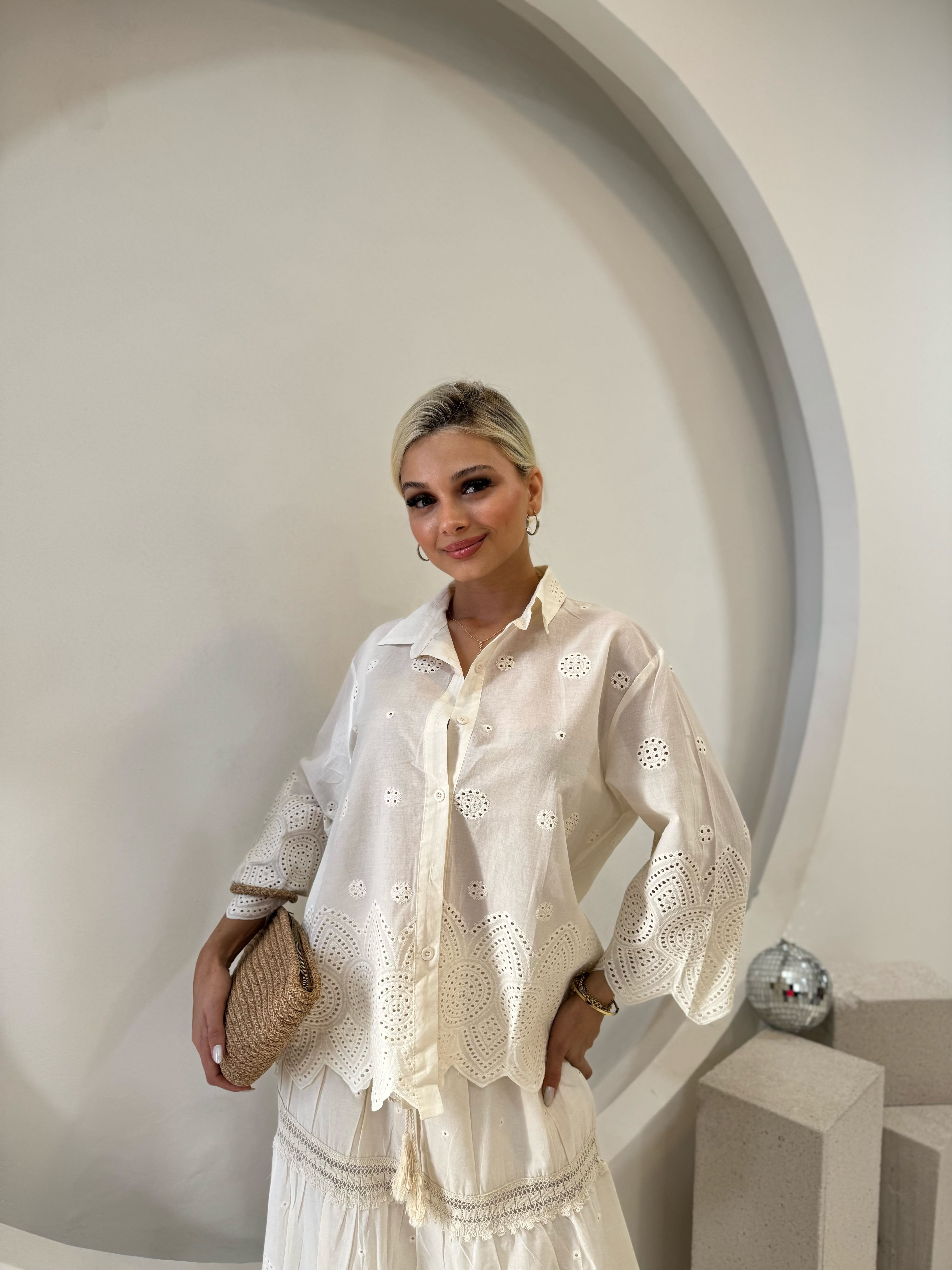 Ekru Gömlek Etek Fisto Takım