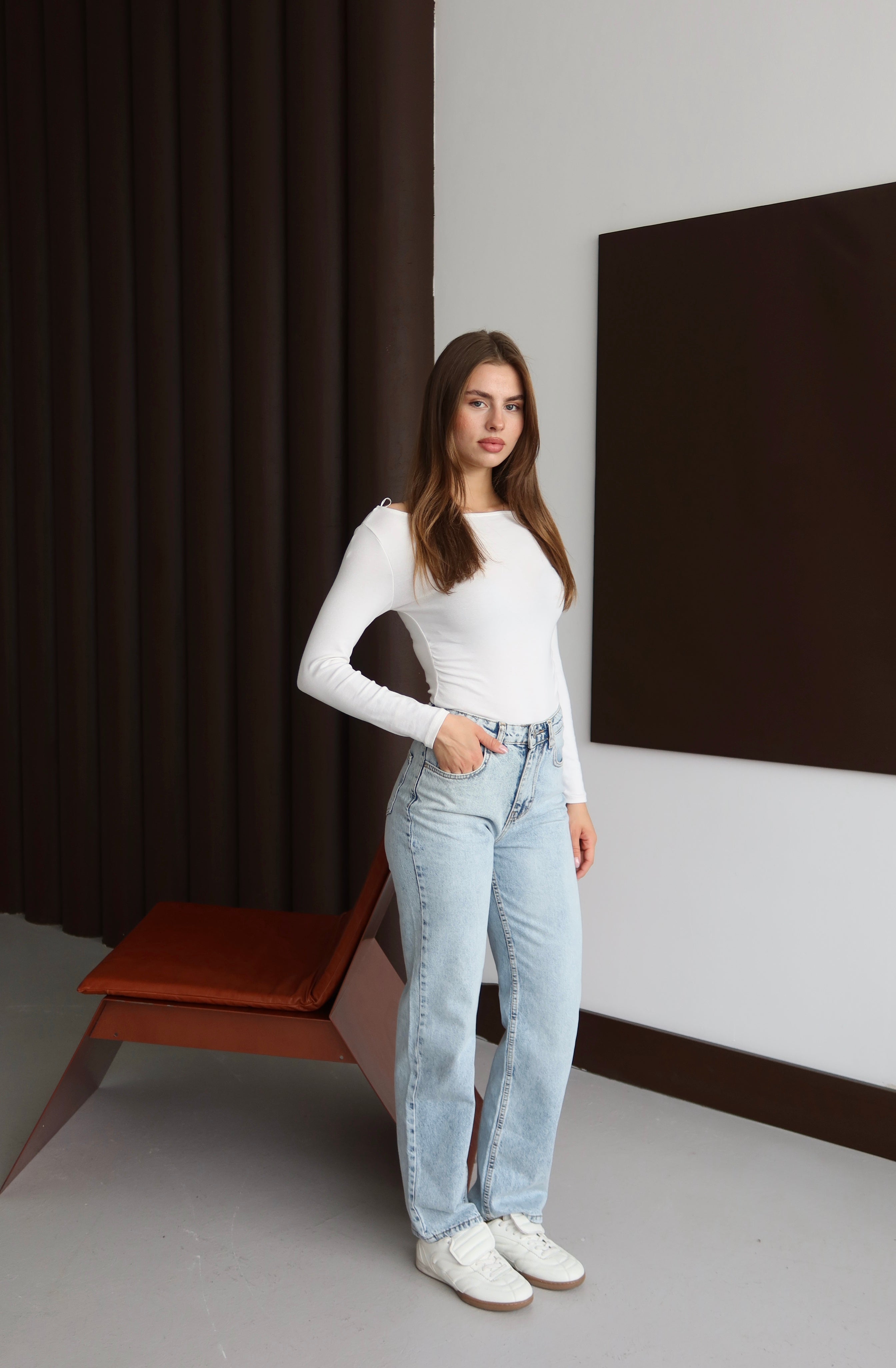 Açık Mavi Yıkamalı Mom Jean