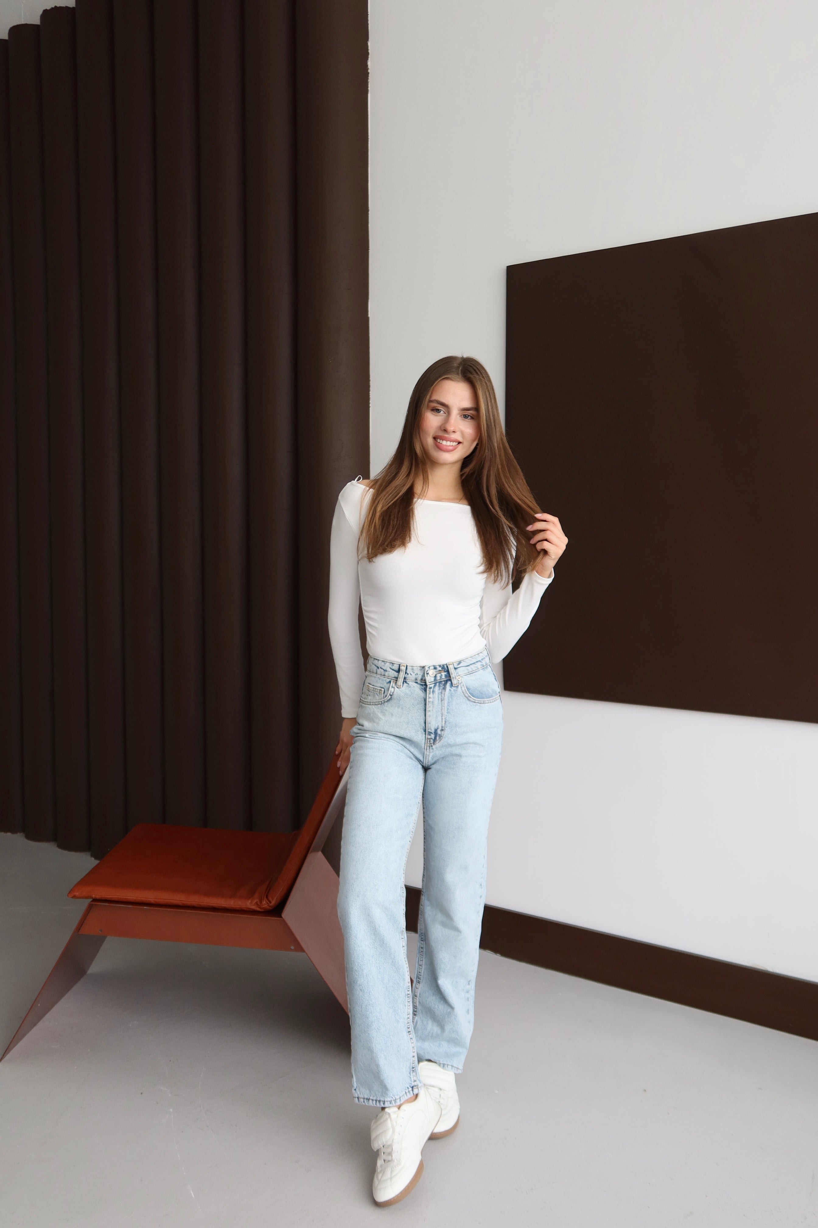 Açık Mavi Yıkamalı Mom Jean