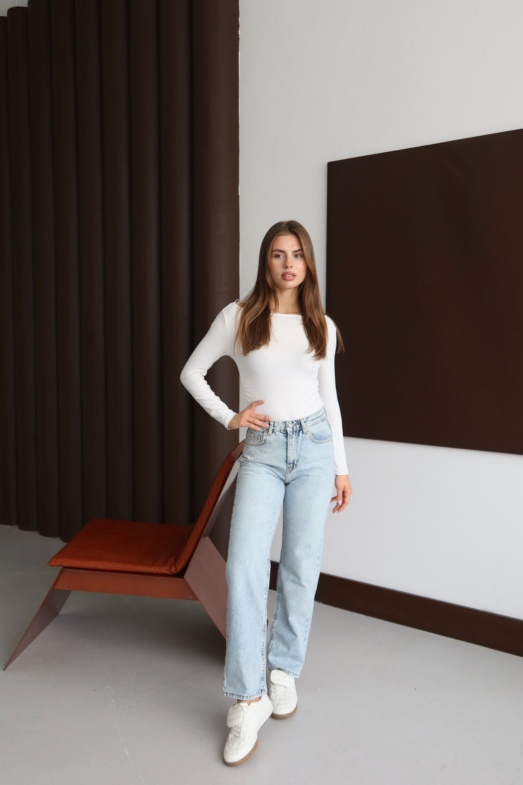 Açık Mavi Yıkamalı Mom Jean