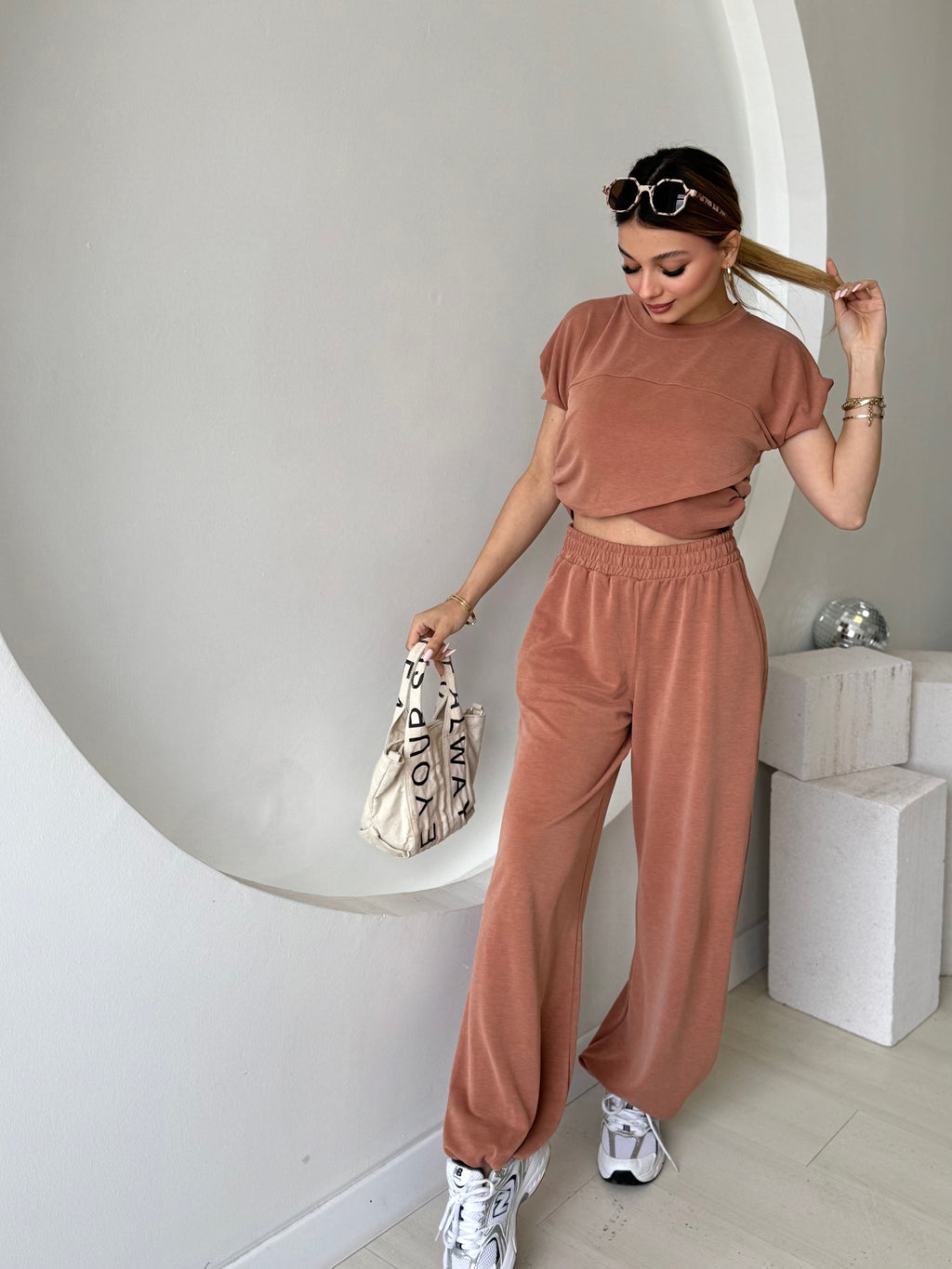 Asimetrik Kesim Croplu Takım