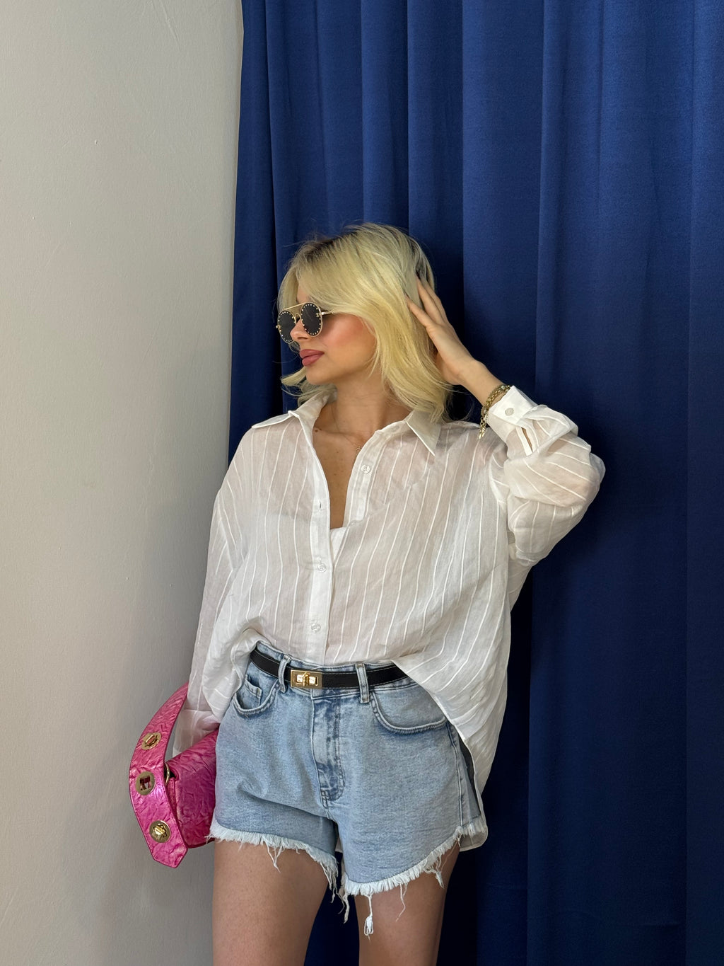 Beyaz Oversize Gömlek