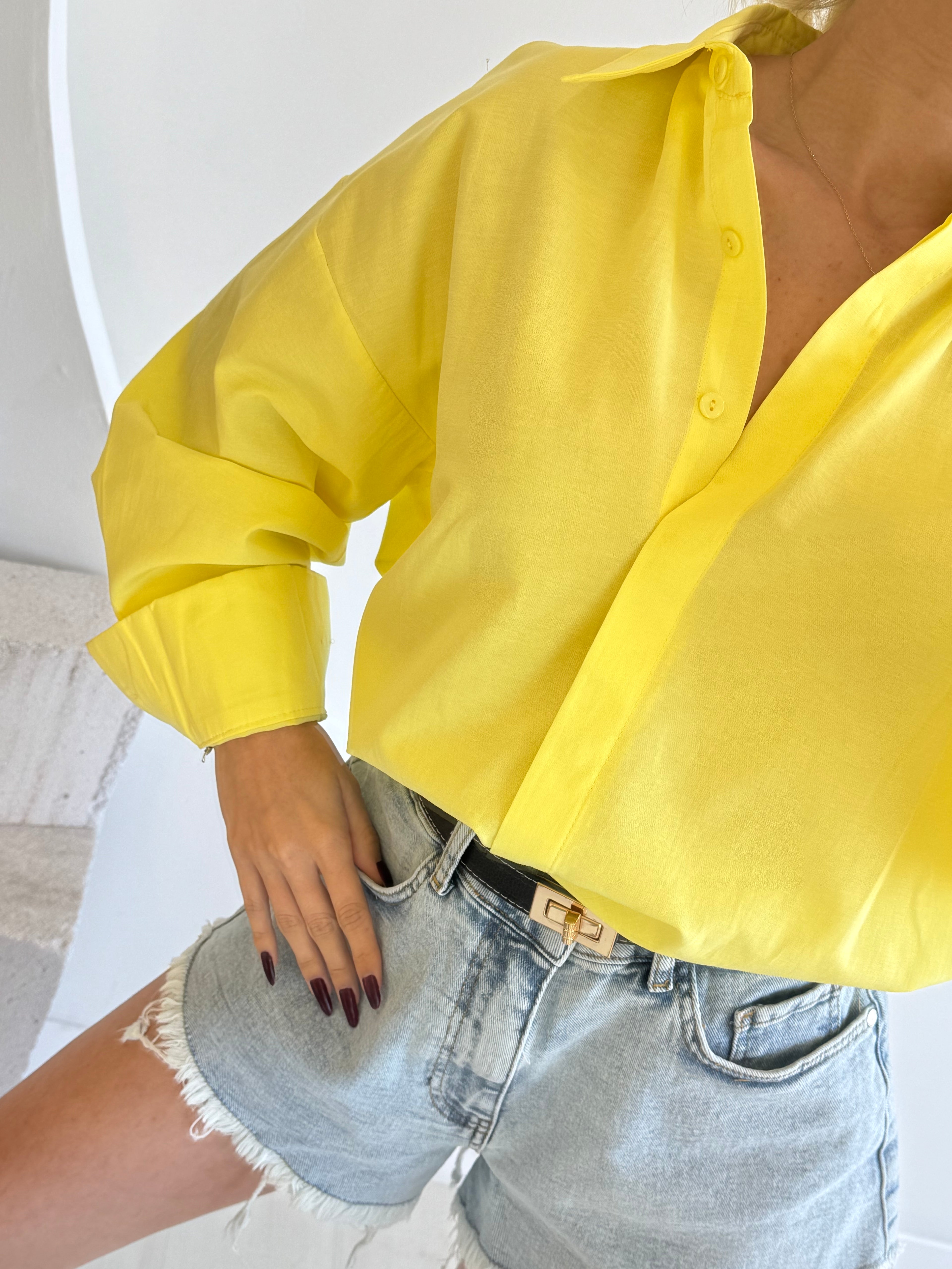 Oversize Sarı Gömlek