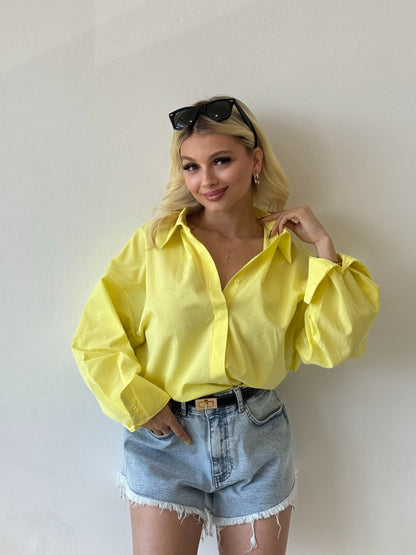 Oversize Sarı Gömlek