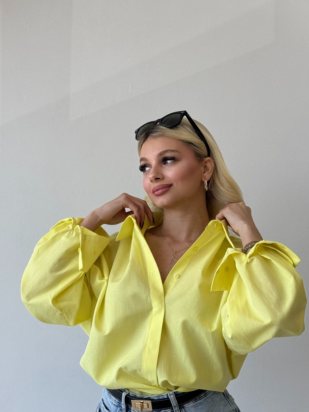 Oversize Sarı Gömlek