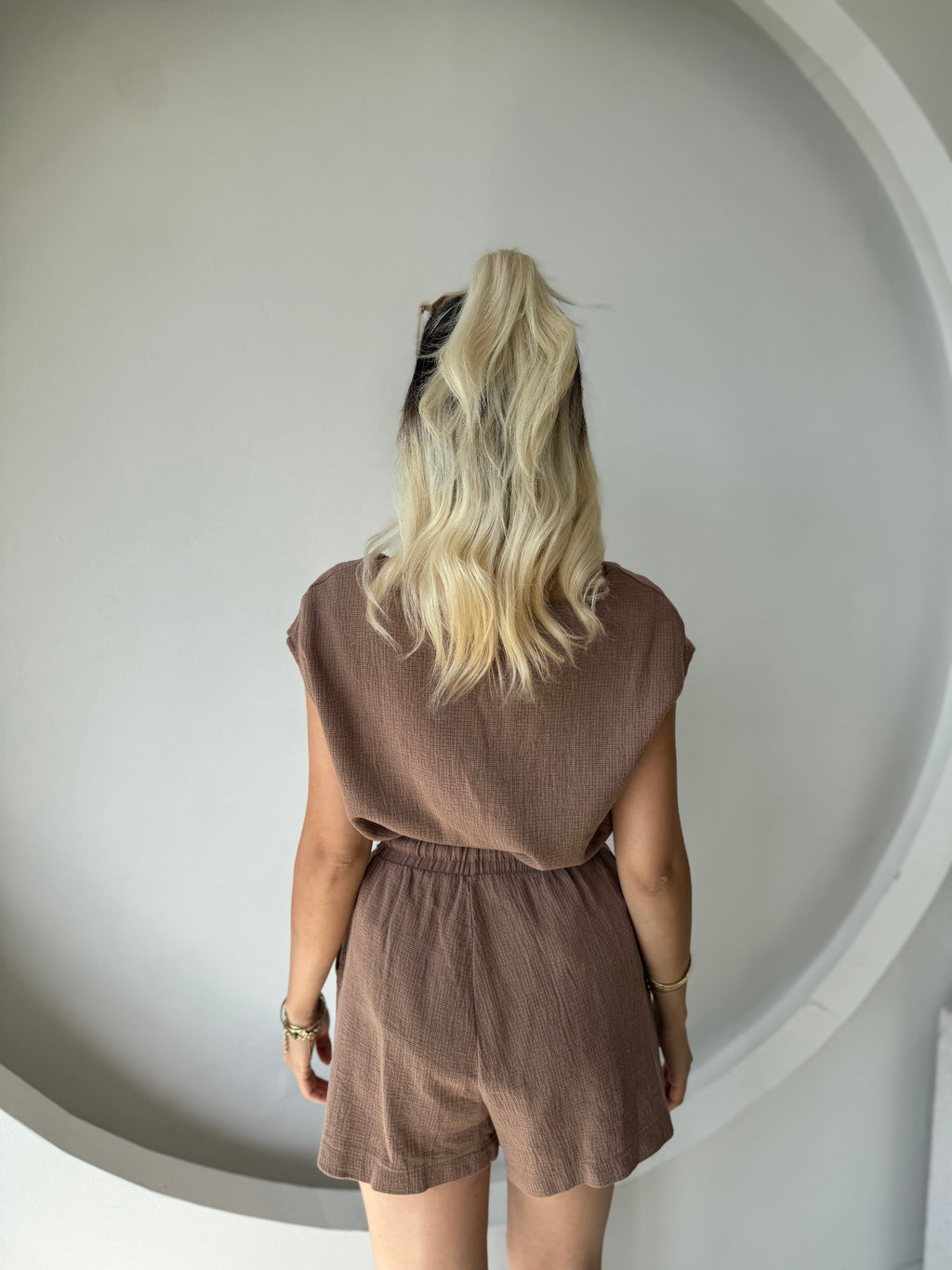 Ham Keten Şortlu Takım