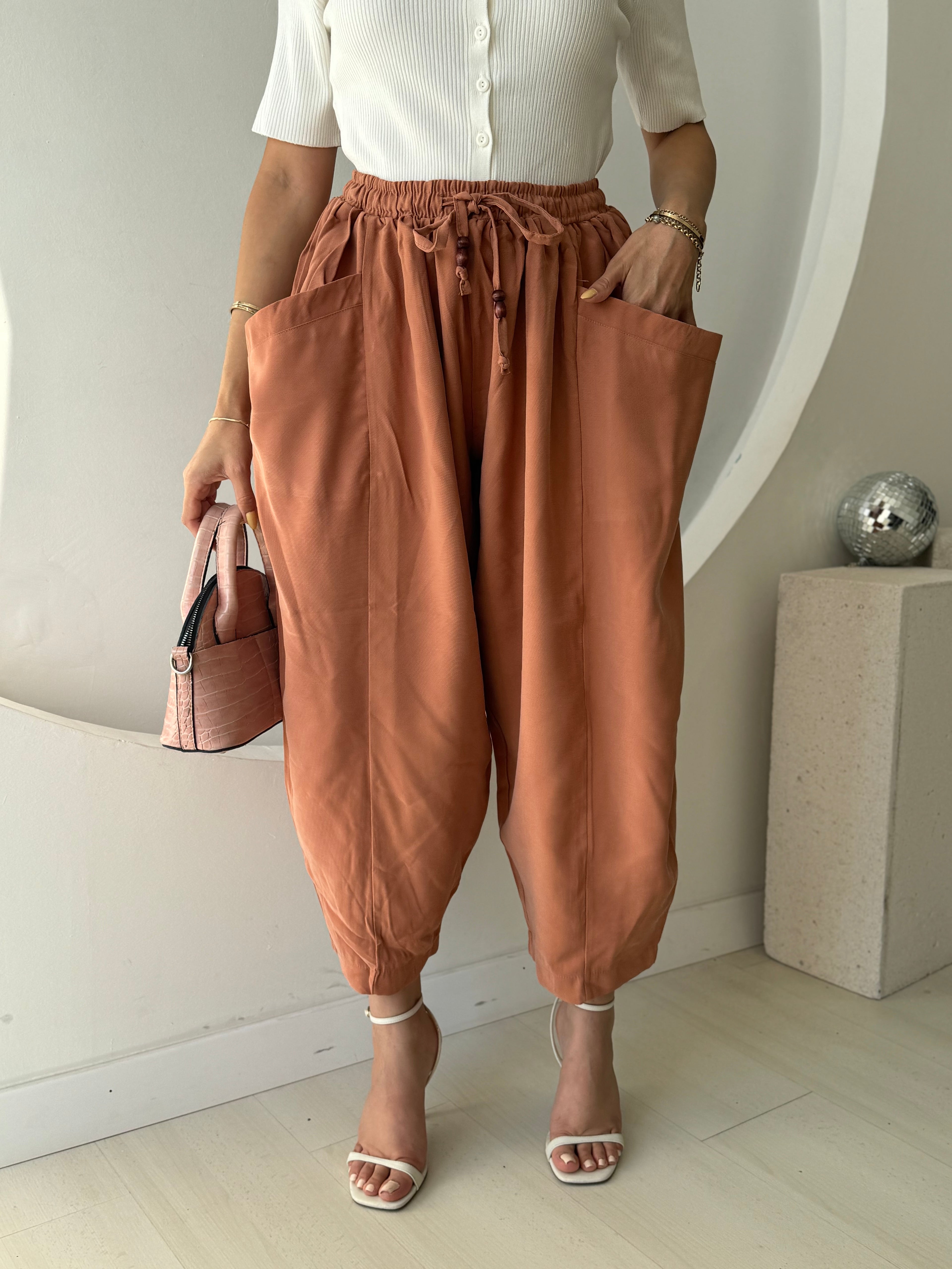 Somon Geniş Cepli Şalvar Pantolon