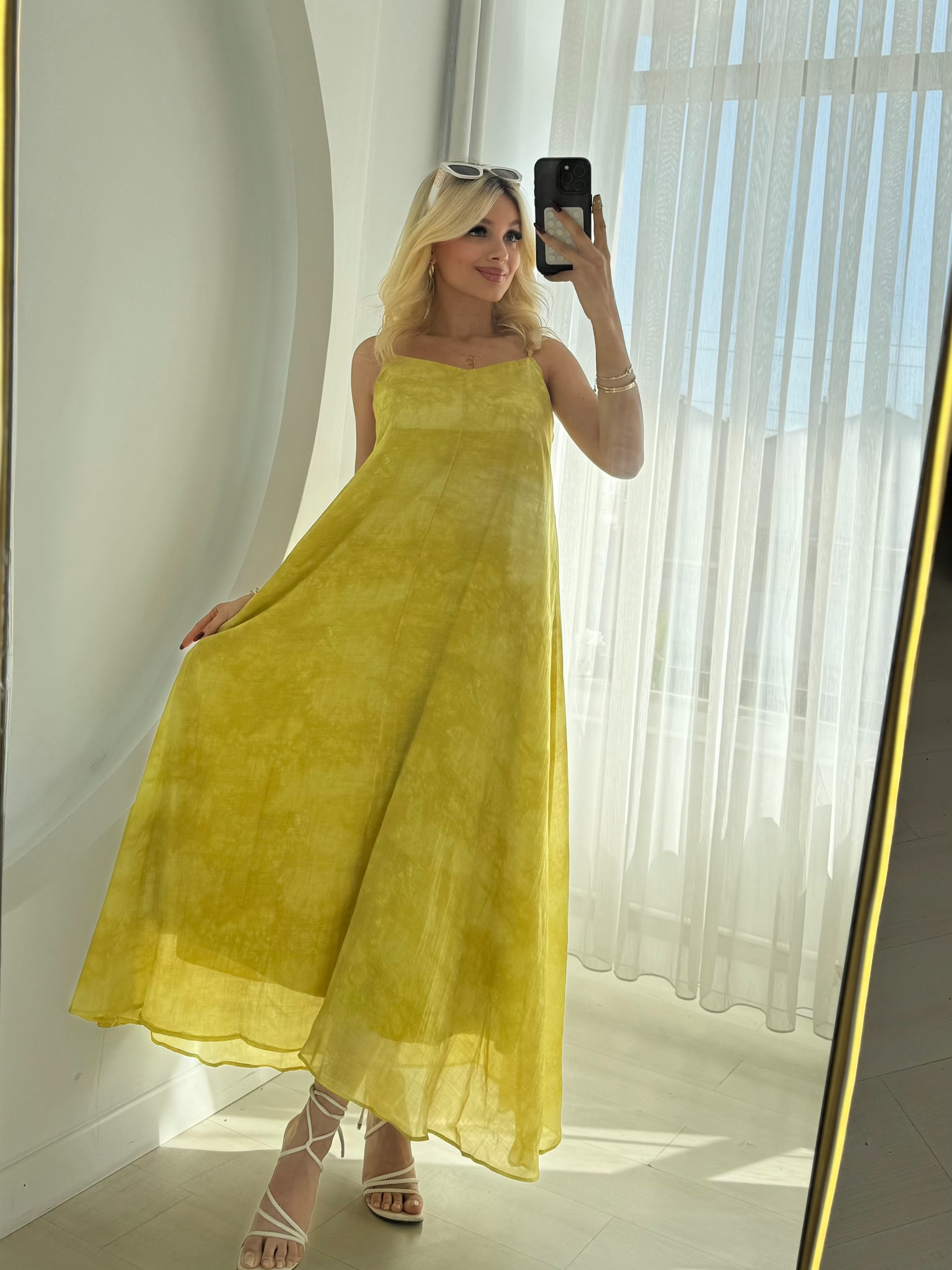 İp Askılı Astarlı Elbise