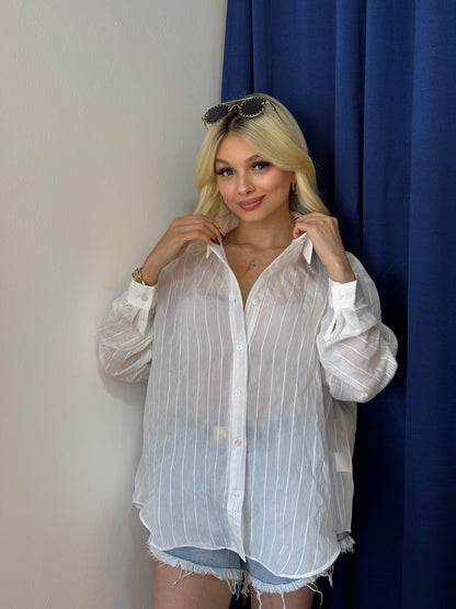 Beyaz Oversize Gömlek
