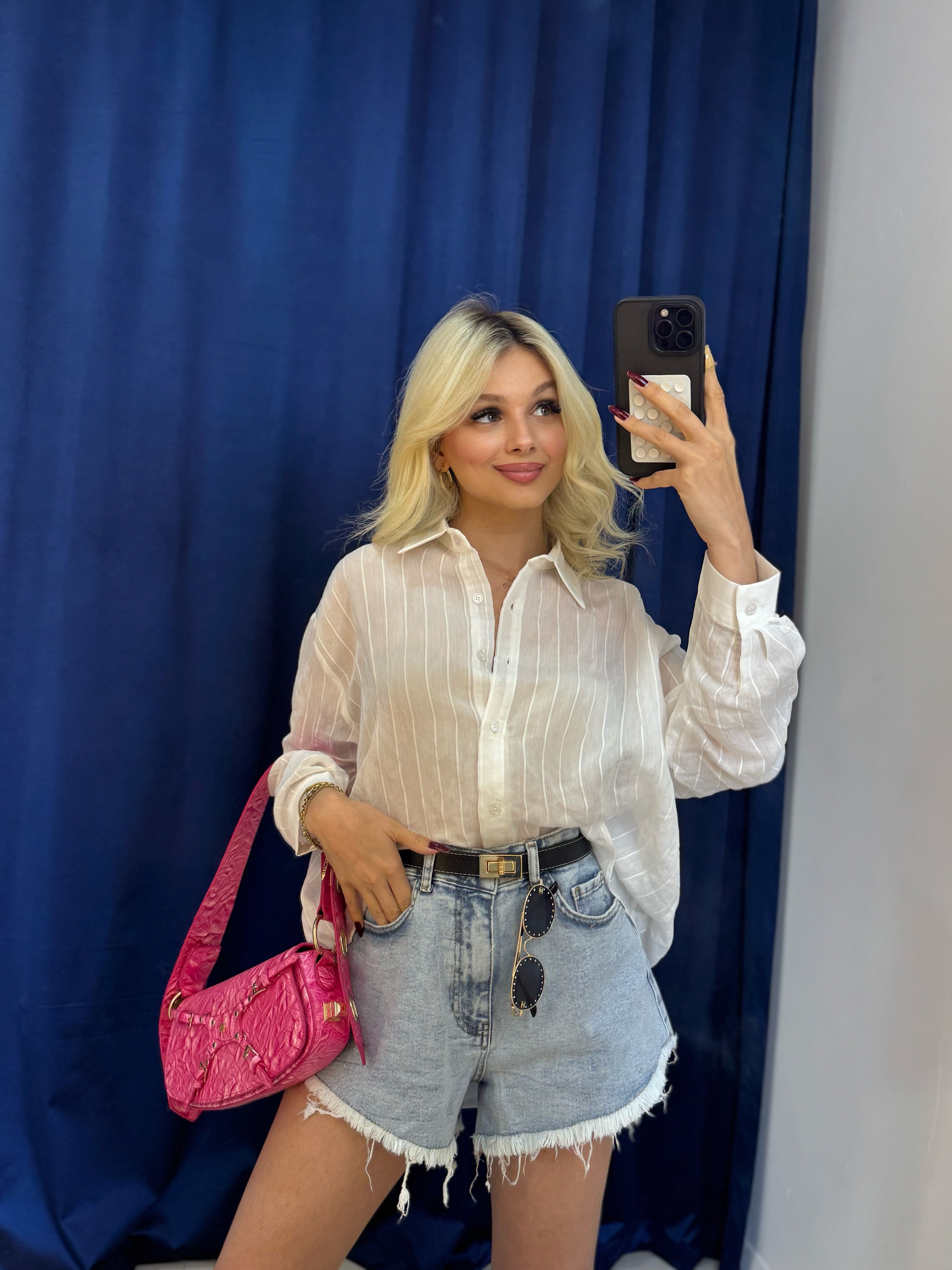 Beyaz Oversize Gömlek