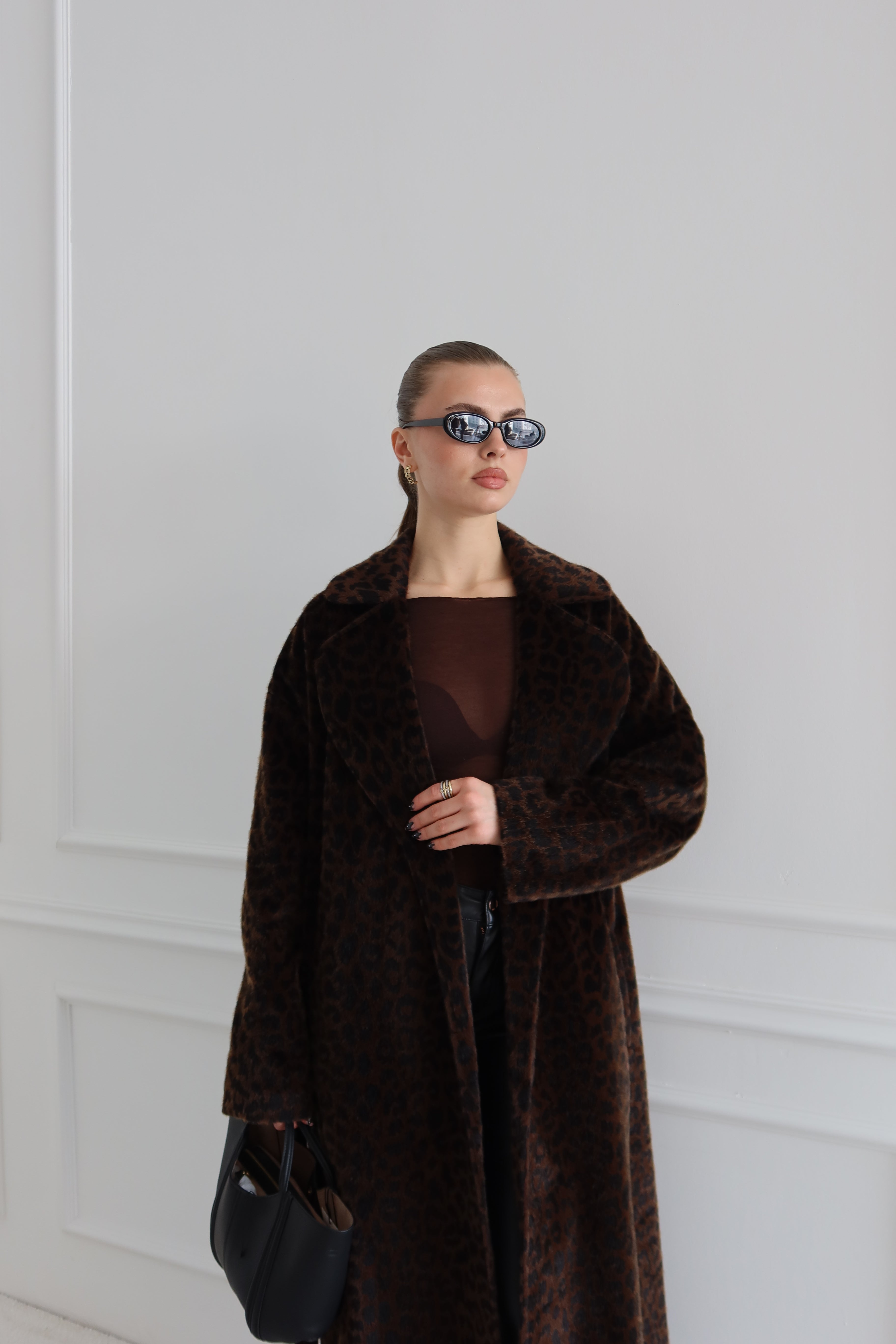 LEOPAR DESEN PREMIUM UZUN KAŞE KABAN