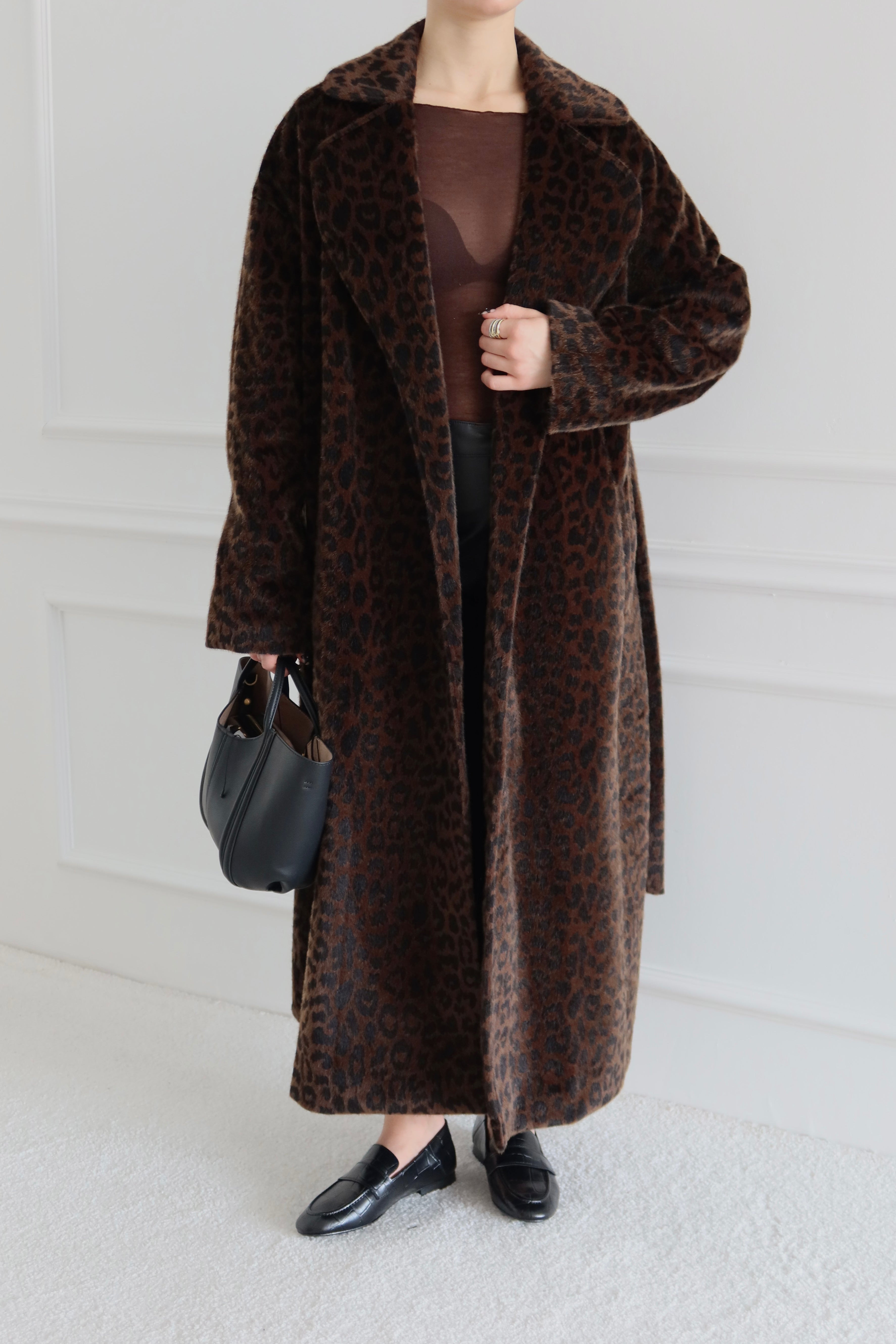 LEOPAR DESEN PREMIUM UZUN KAŞE KABAN