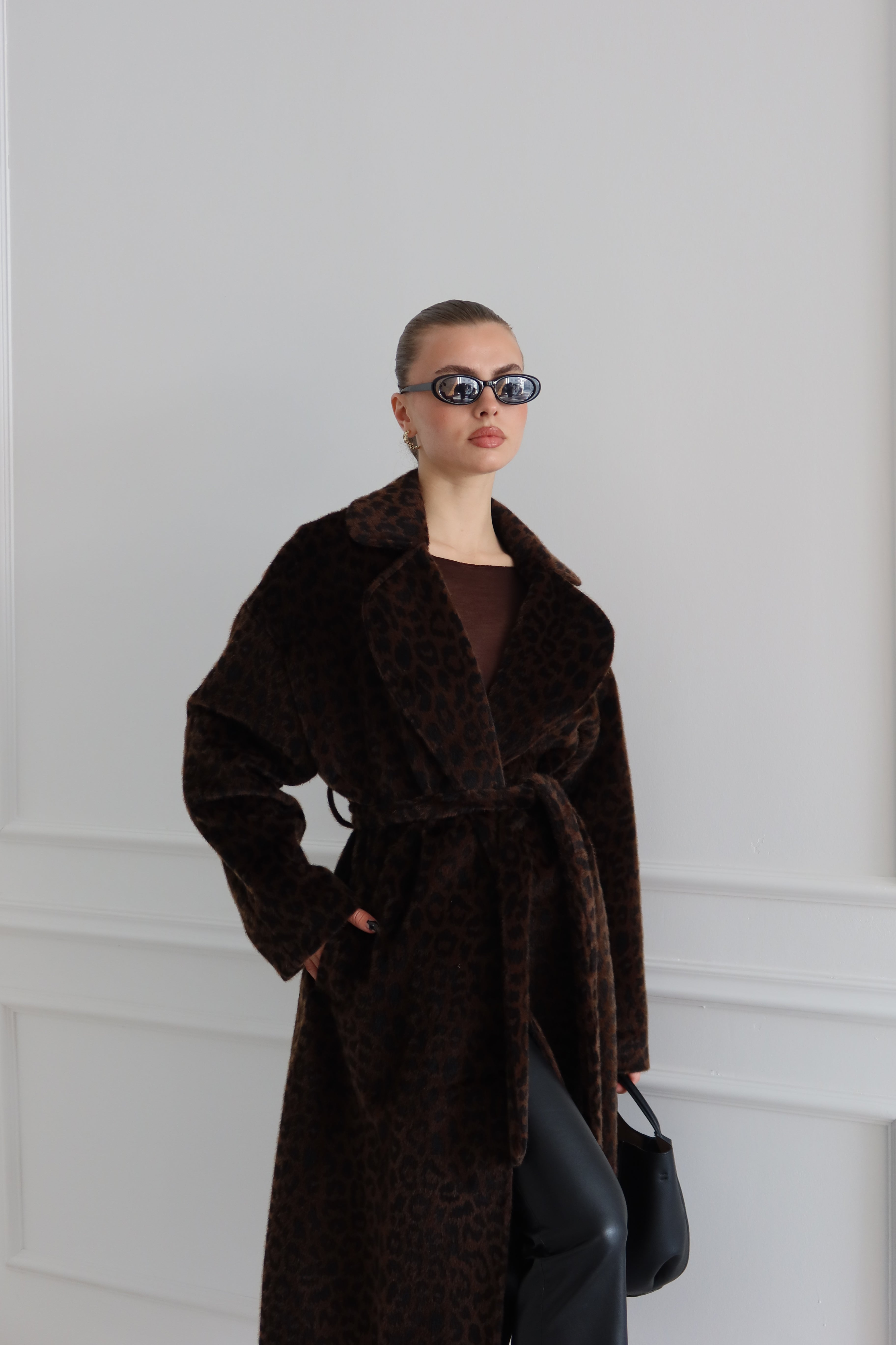 LEOPAR DESEN PREMIUM UZUN KAŞE KABAN