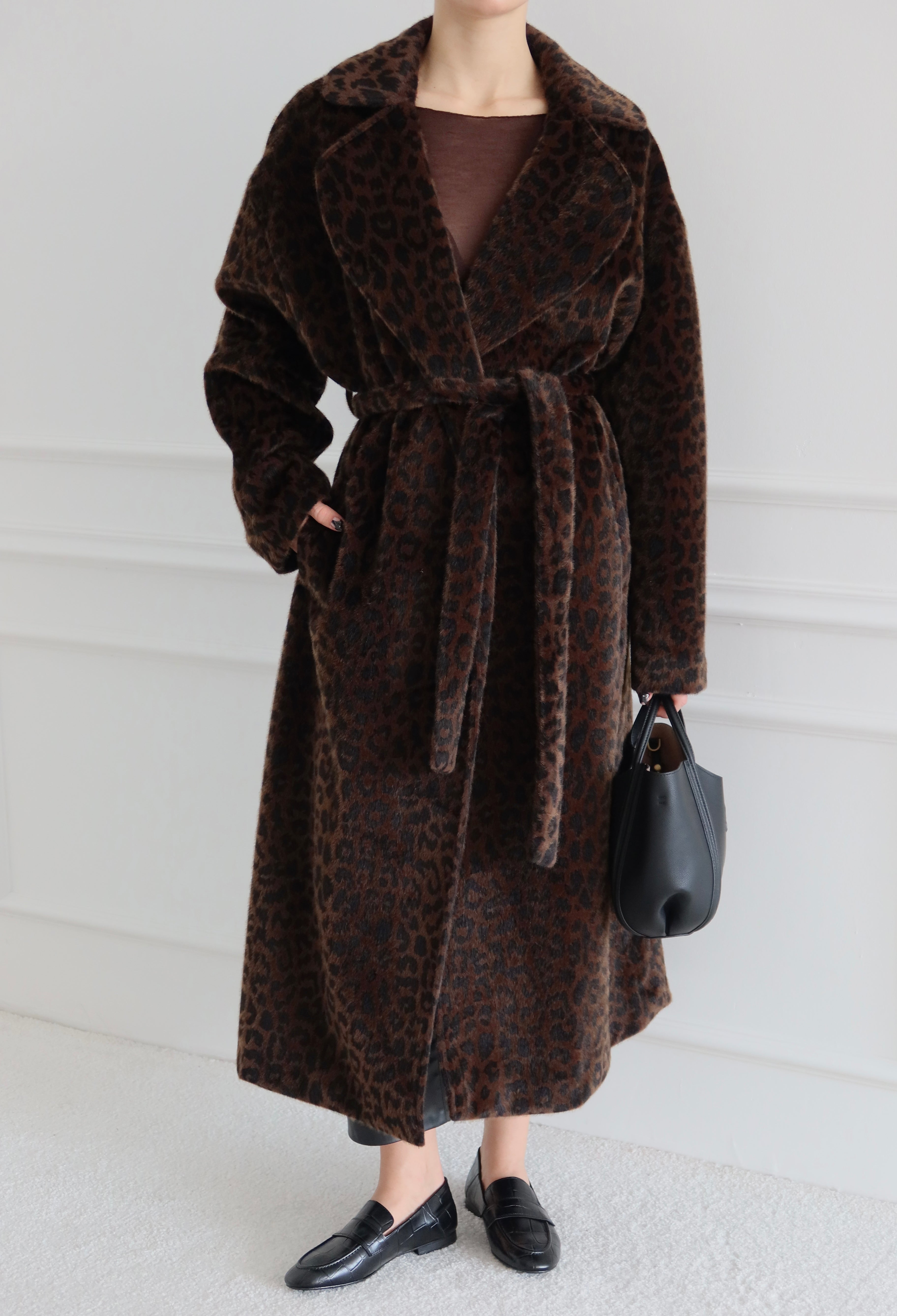 LEOPAR DESEN PREMIUM UZUN KAŞE KABAN