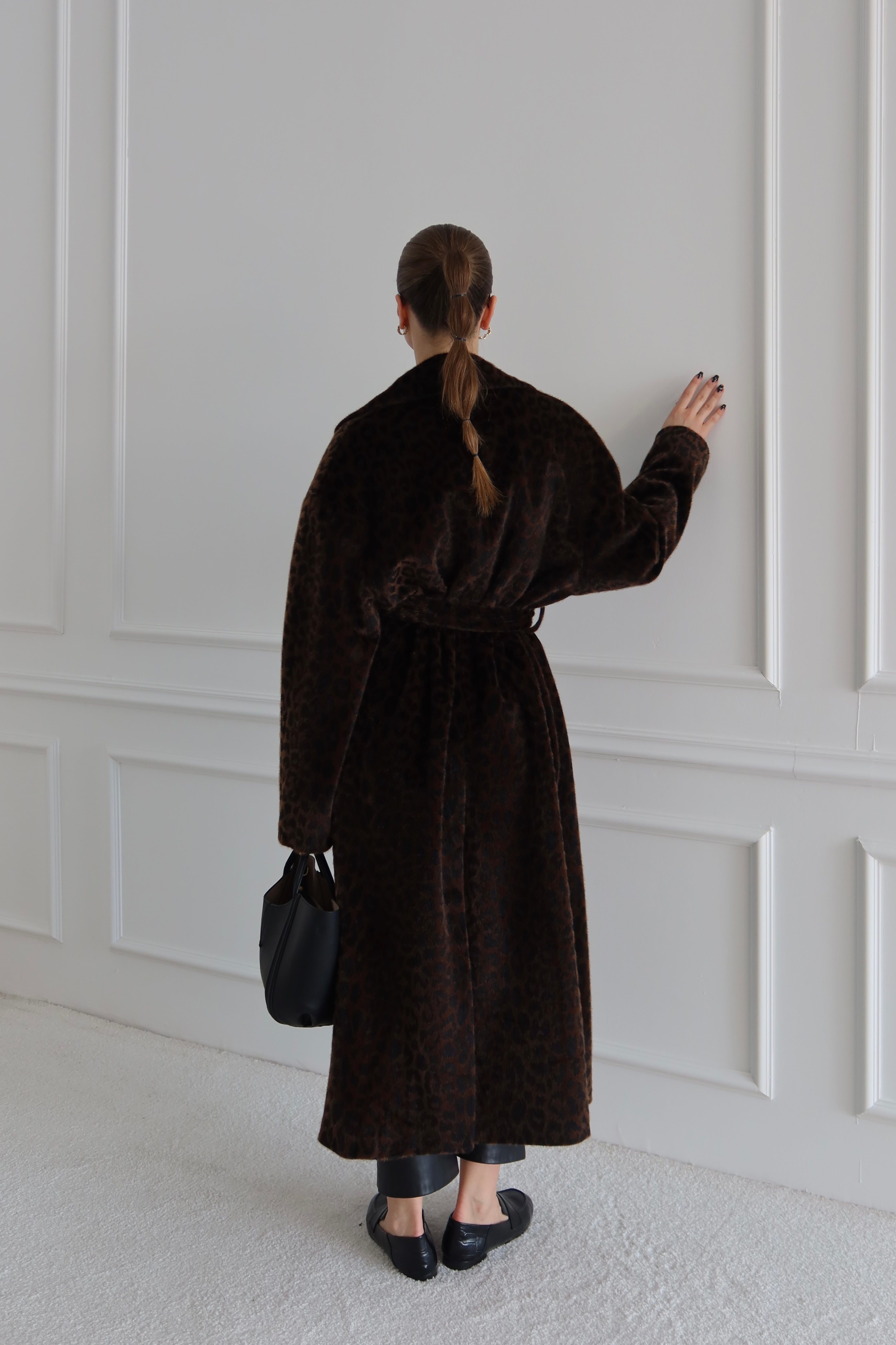 LEOPAR DESEN PREMIUM UZUN KAŞE KABAN