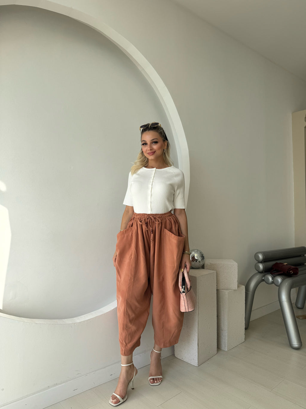 Somon Geniş Cepli Şalvar Pantolon