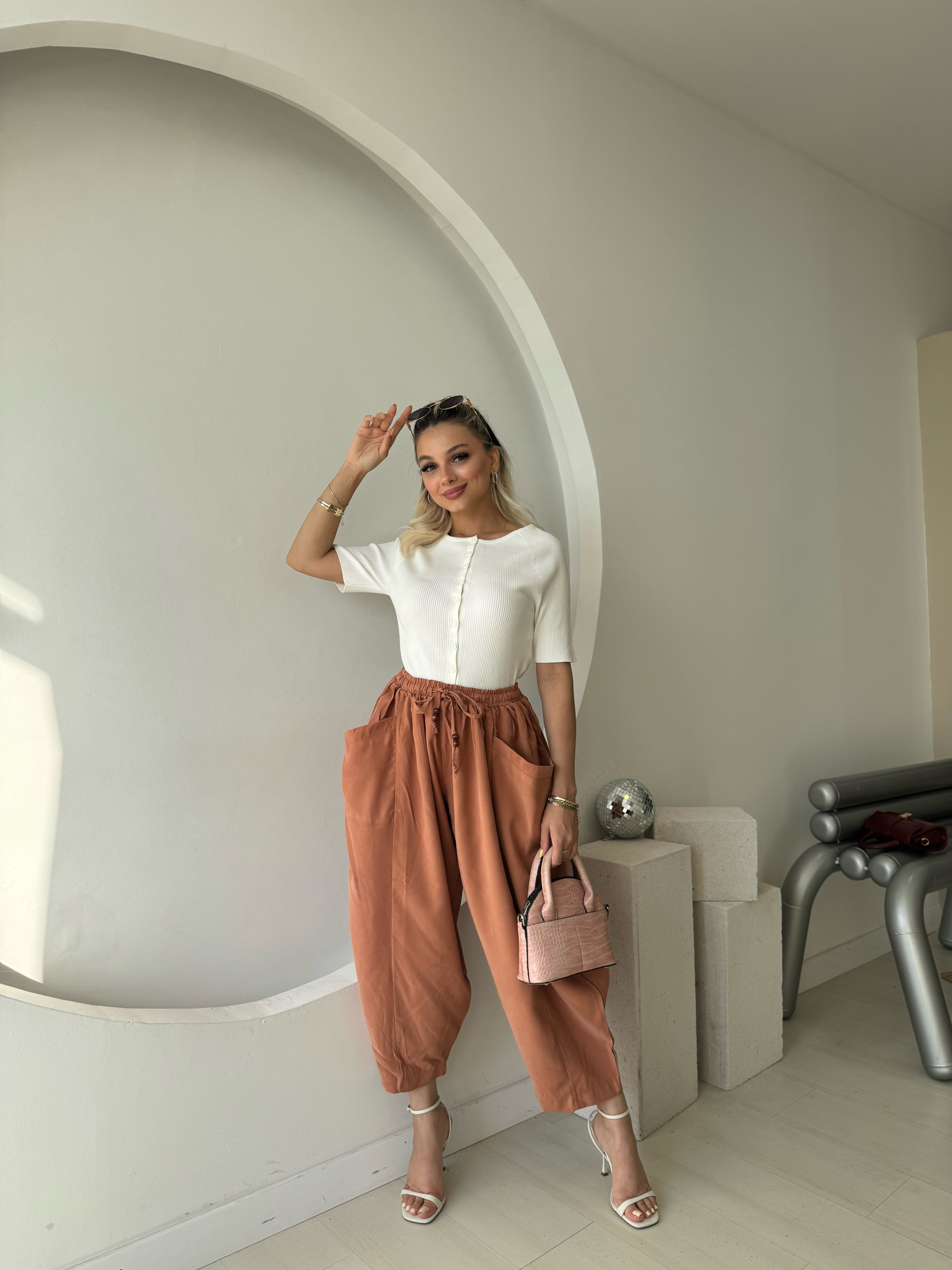 Somon Geniş Cepli Şalvar Pantolon