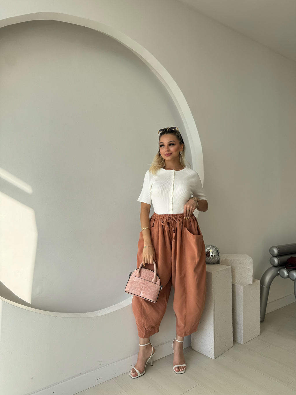 Somon Geniş Cepli Şalvar Pantolon