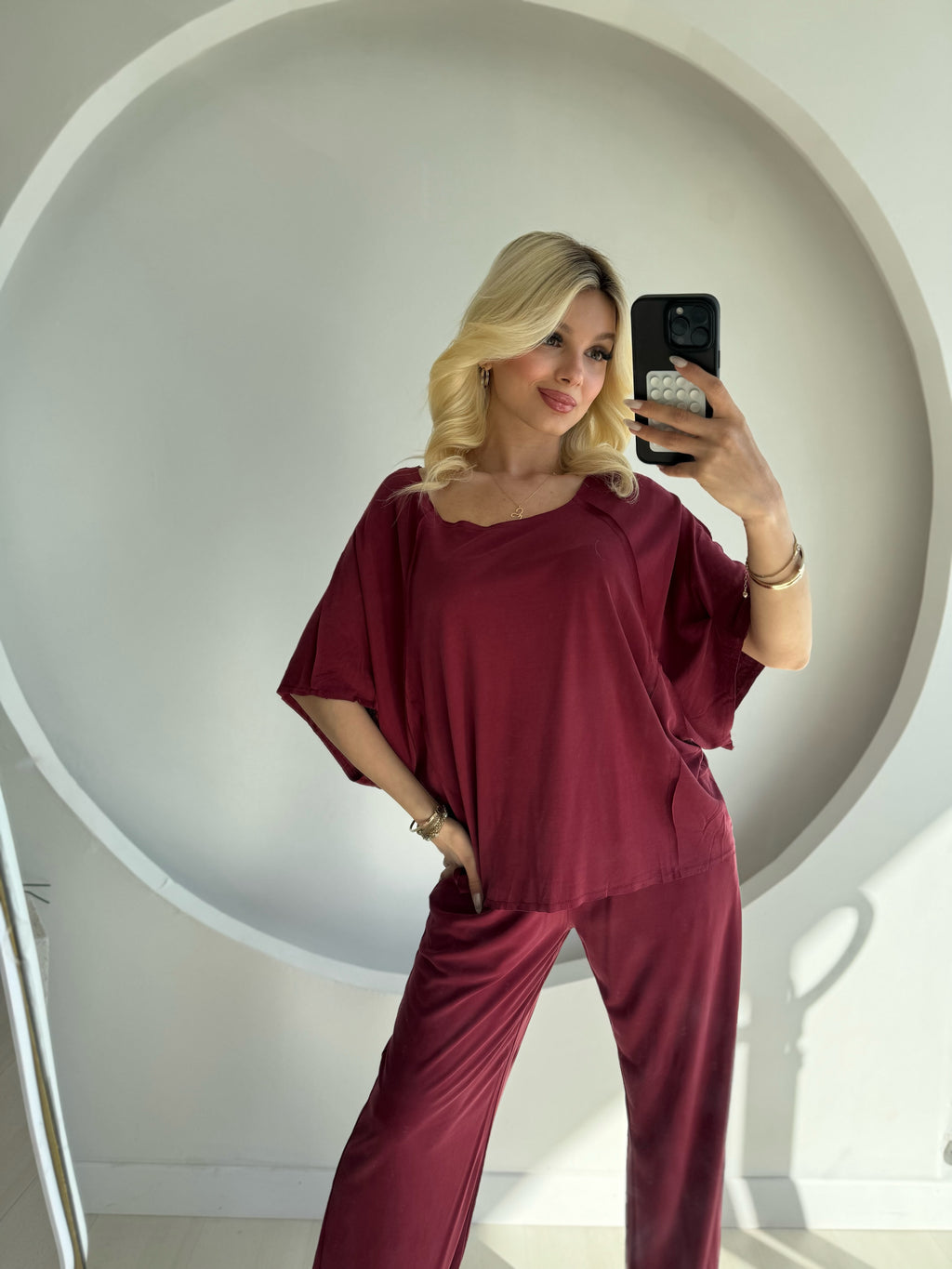 Bordo Modal Salaş Takım